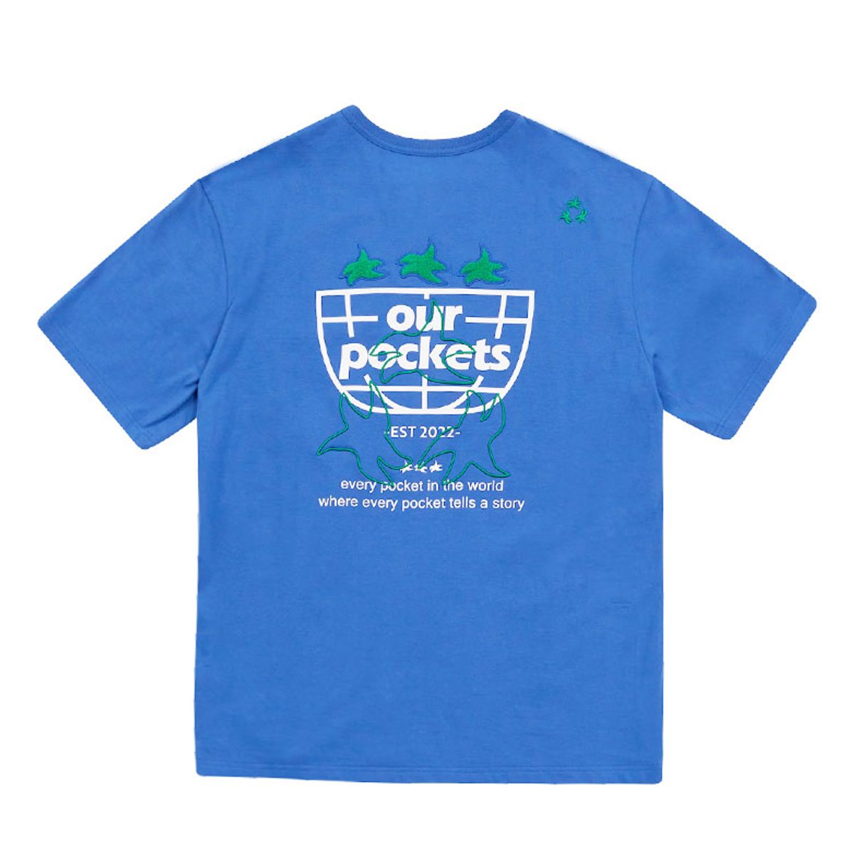 아워포켓츠(OURPOCKETS) 아워포켓츠 빅 지구별 티셔츠(블루)