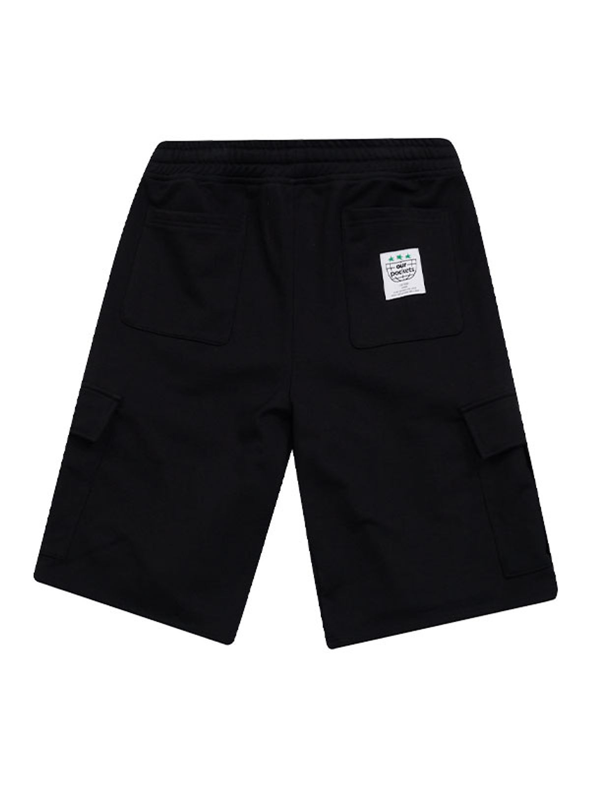 아워포켓츠(OURPOCKETS) 아워포켓츠 카고 포켓 스웻 하프 팬츠(Z블랙)