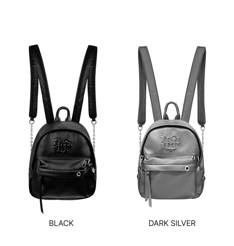 MUSINSA | BLACK PURPLE Shadow Chain Mini Backpack _Black