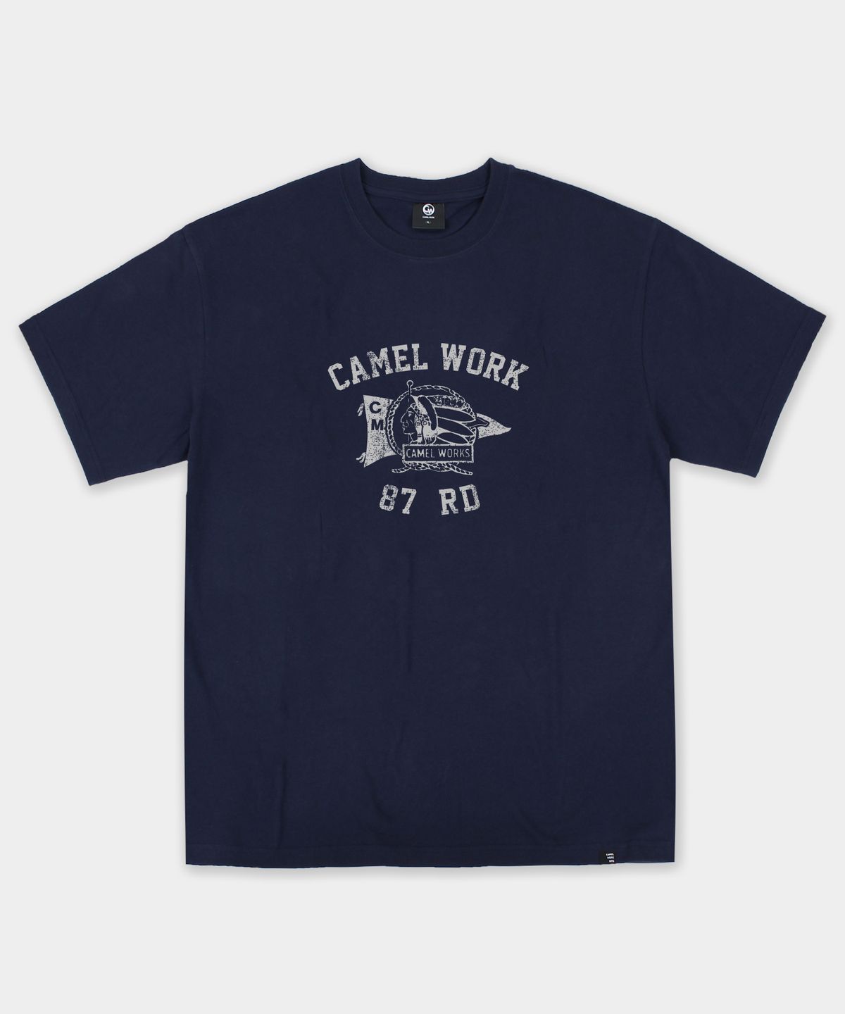 카멜워크(CAMEL WORK) 인디언 RD 빈티지 반팔티셔츠(네이비)