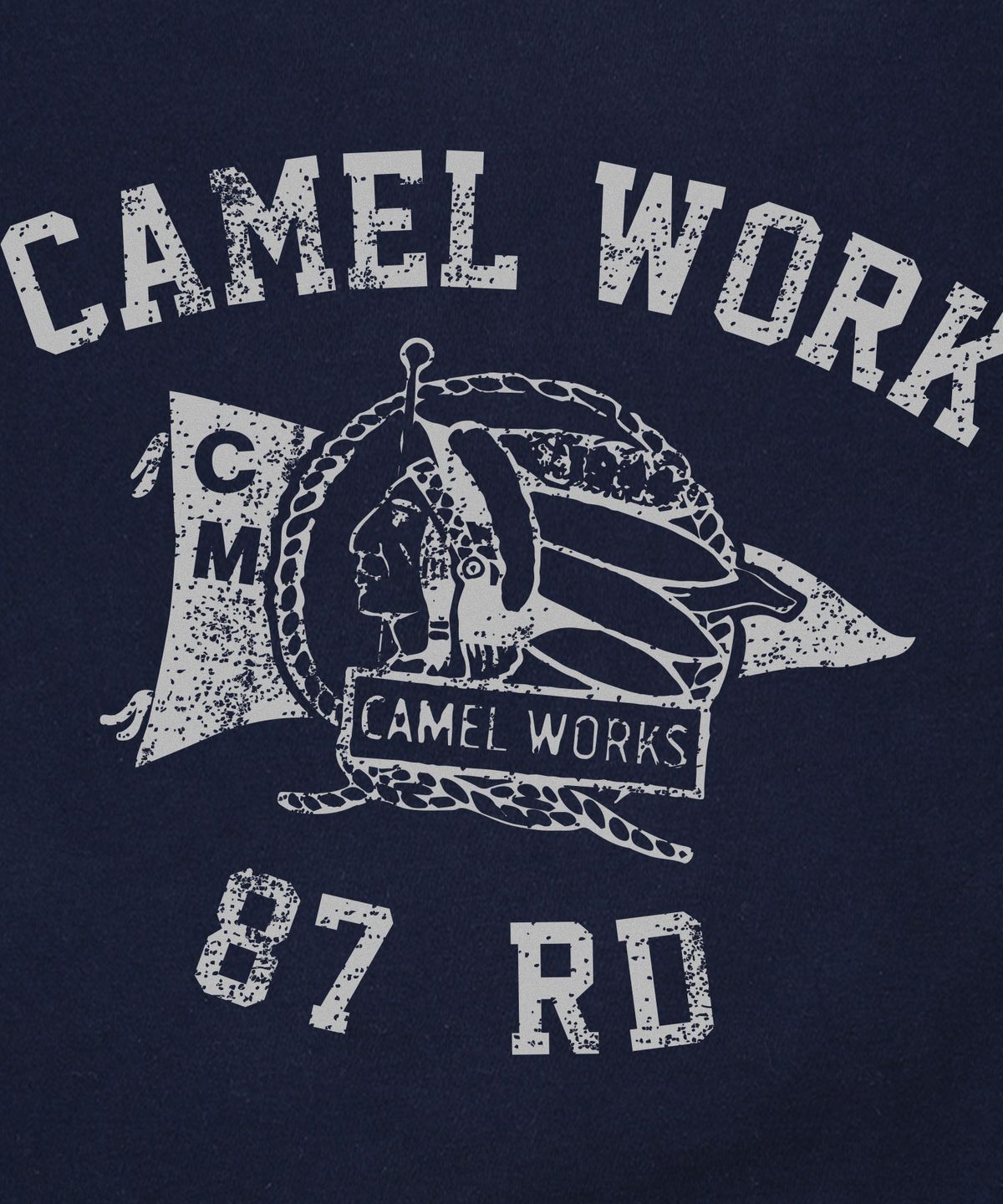 카멜워크(CAMEL WORK) 인디언 RD 빈티지 반팔티셔츠(네이비)