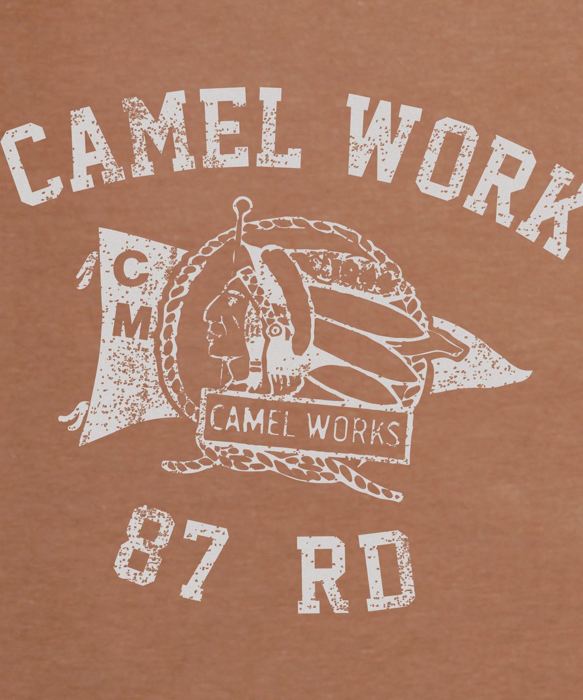 카멜워크(CAMEL WORK) 인디언 RD 빈티지 반팔티셔츠(더스트피치)