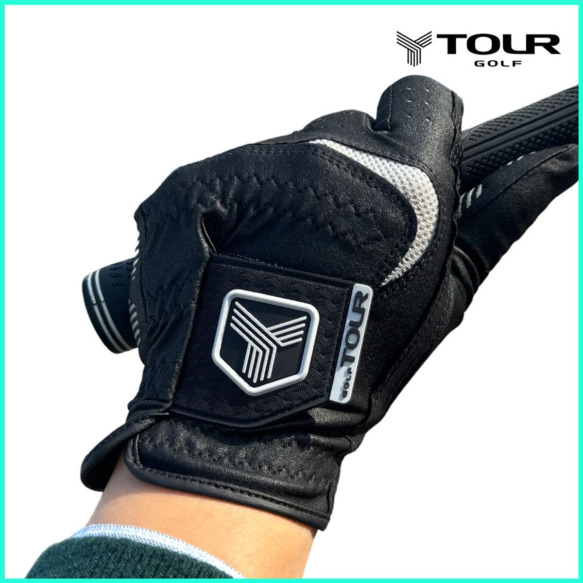 투어골프(TOURGOLF) 초강력 파워그립 골프장갑 그레이 남성용 5장