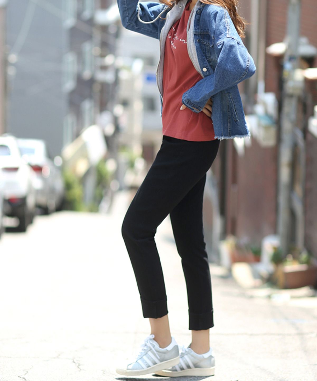 빼빼(BBAEBBAE) 속밴딩 블랙 일자팬츠