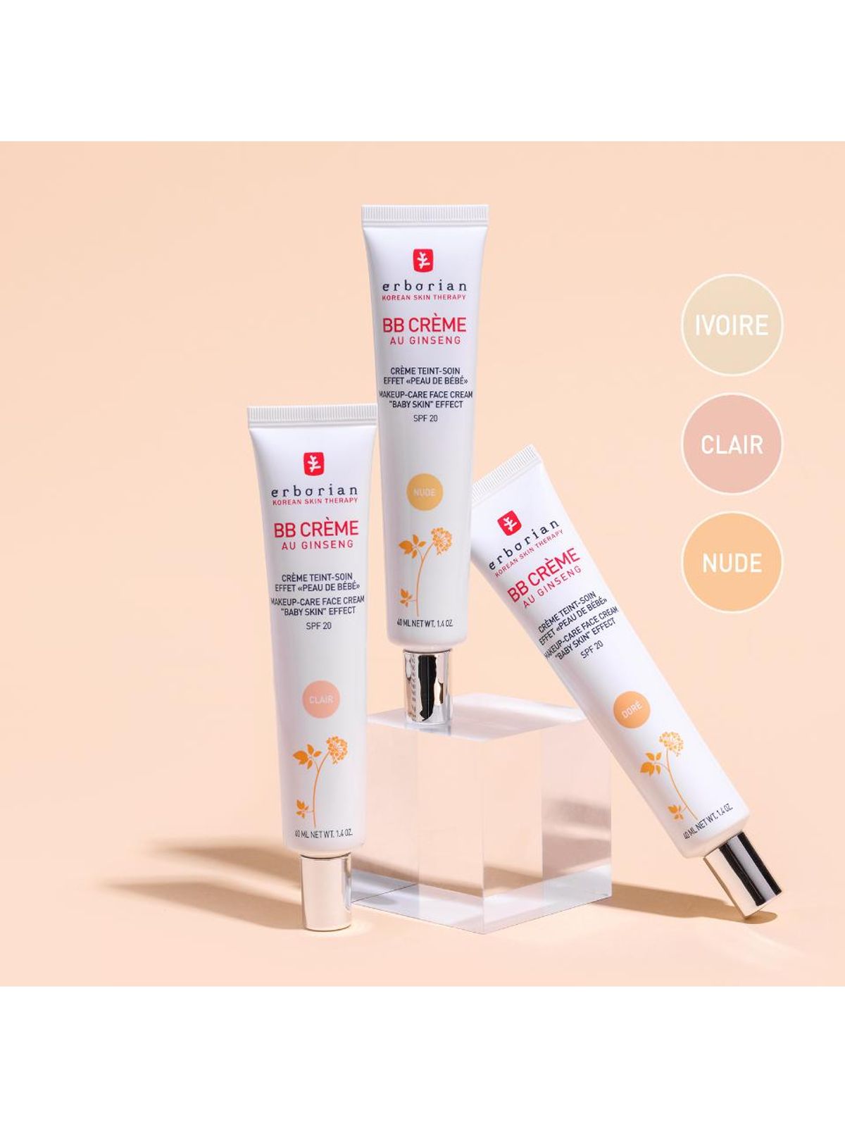 에르보리앙(ERBORIAN) BB 크림 아이보리 SPF20 40ml