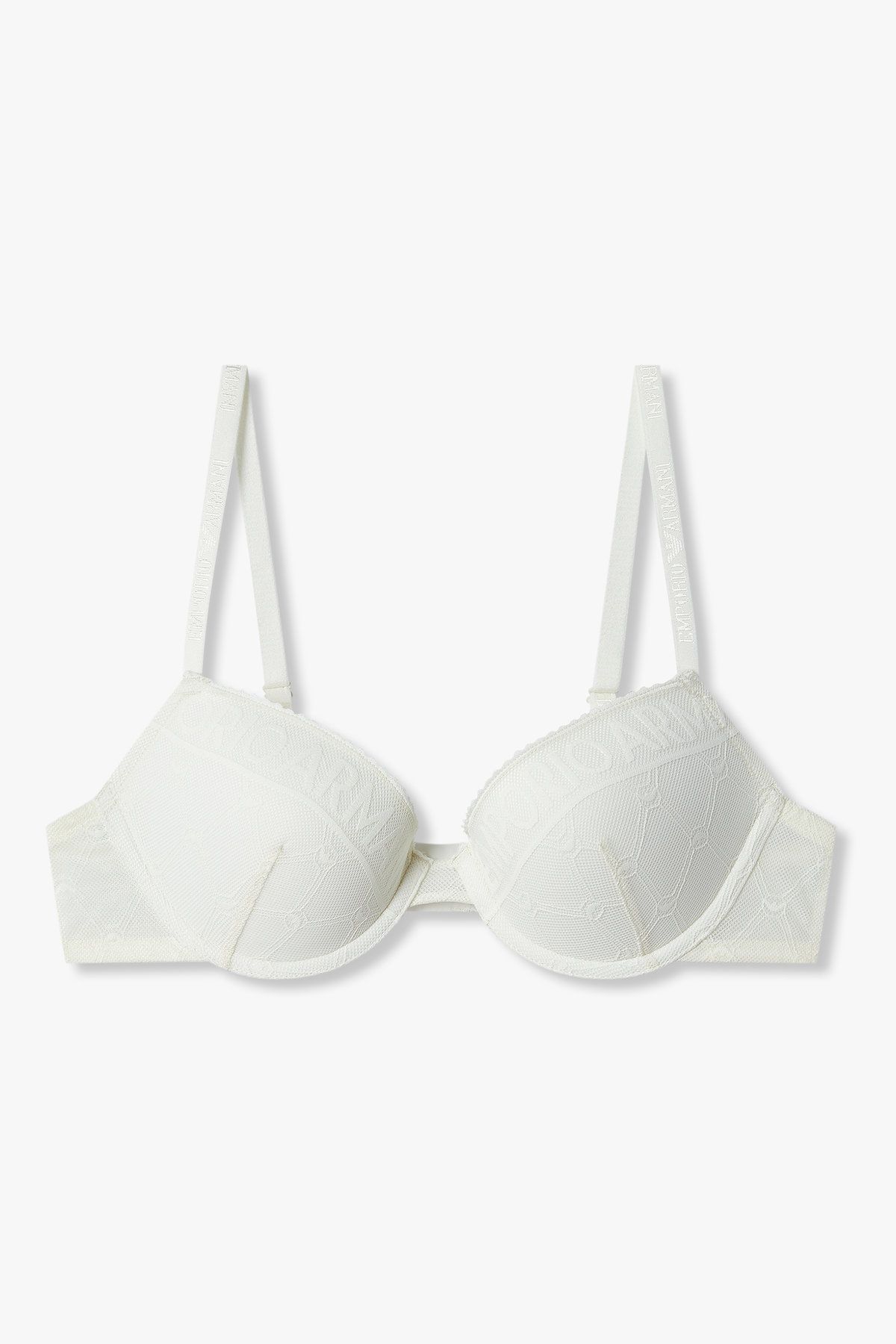 엠포리오 아르마니 언더웨어(EMPORIO ARMANI UNDERWEAR) 여성 패턴드 메쉬 푸쉬업 브라 _화이트 0825185503