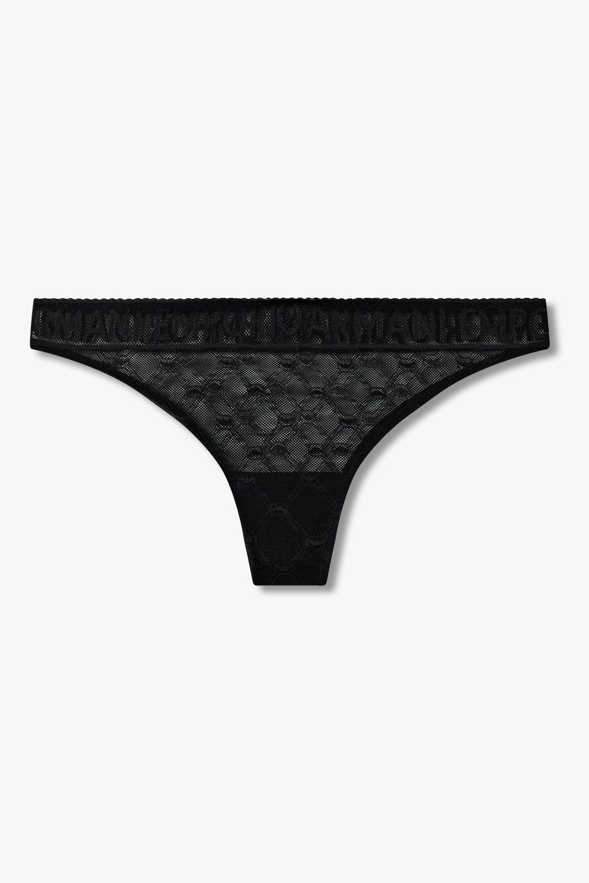 엠포리오 아르마니 언더웨어(EMPORIO ARMANI UNDERWEAR) 여성 패턴드 메쉬 브라질리언 브리프 _블랙 0825111510