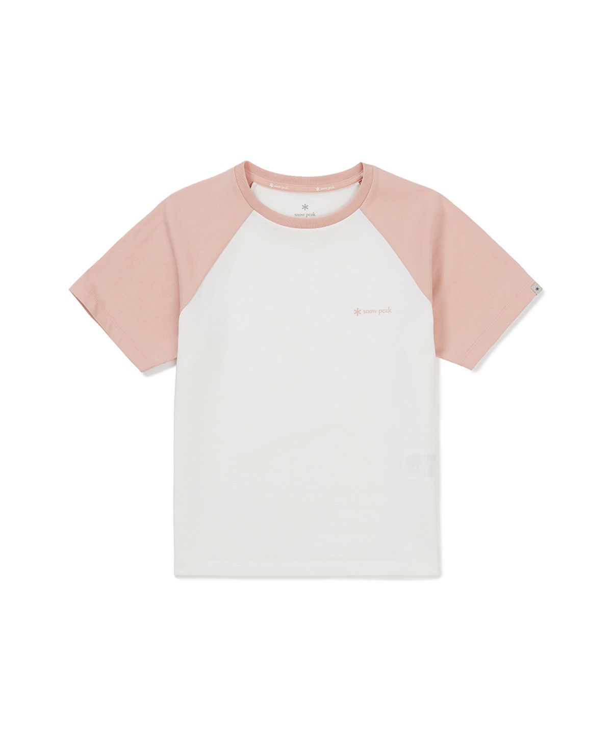 스노우피크 어패럴 키즈(SNOWPEAK APPAREL KIDS) 키즈 에어로쿨 배색 반팔 티셔츠 (S25MKFTS96) Light Pink