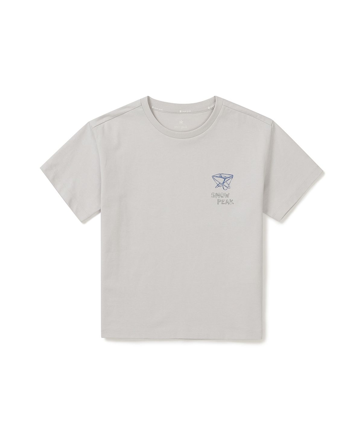 스노우피크 어패럴 키즈(SNOWPEAK APPAREL KIDS) 키즈 에어로쿨 기어 반팔 티셔츠 (S25MKFTS95) Ice Gray