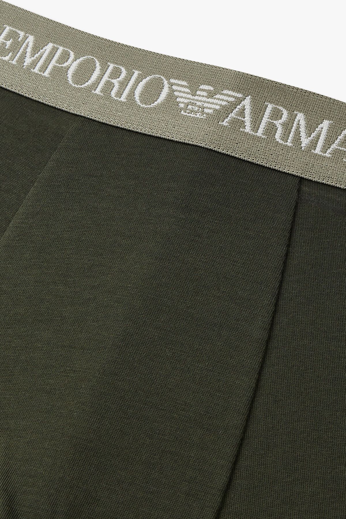엠포리오 아르마니 언더웨어(EMPORIO ARMANI UNDERWEAR) 남성 로고 밴딩 솔리드 코튼 드로즈 _그린 0815112327
