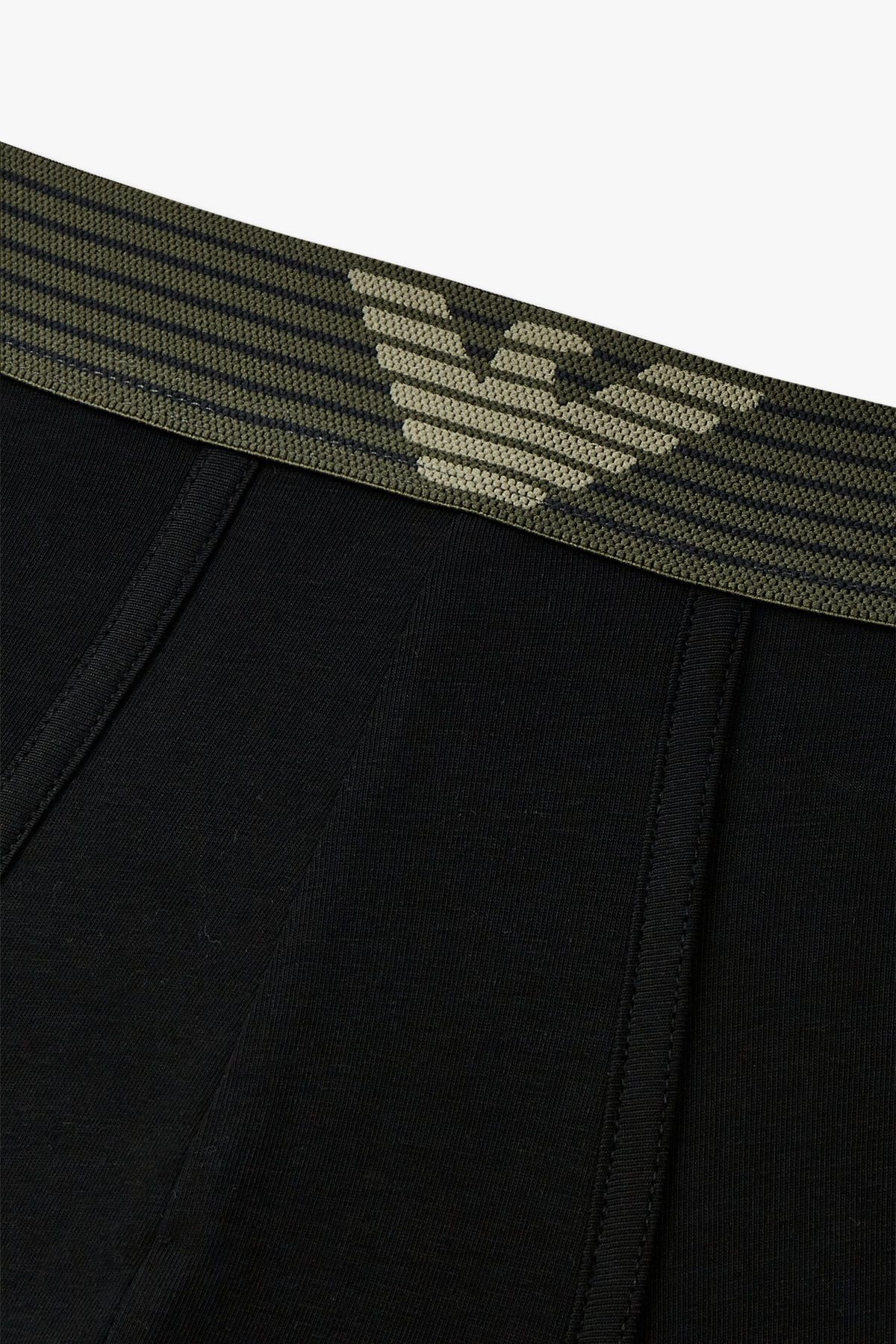엠포리오 아르마니 언더웨어(EMPORIO ARMANI UNDERWEAR) 남성 스트라이프 밴딩 코튼 드로즈 _블랙 0815112013