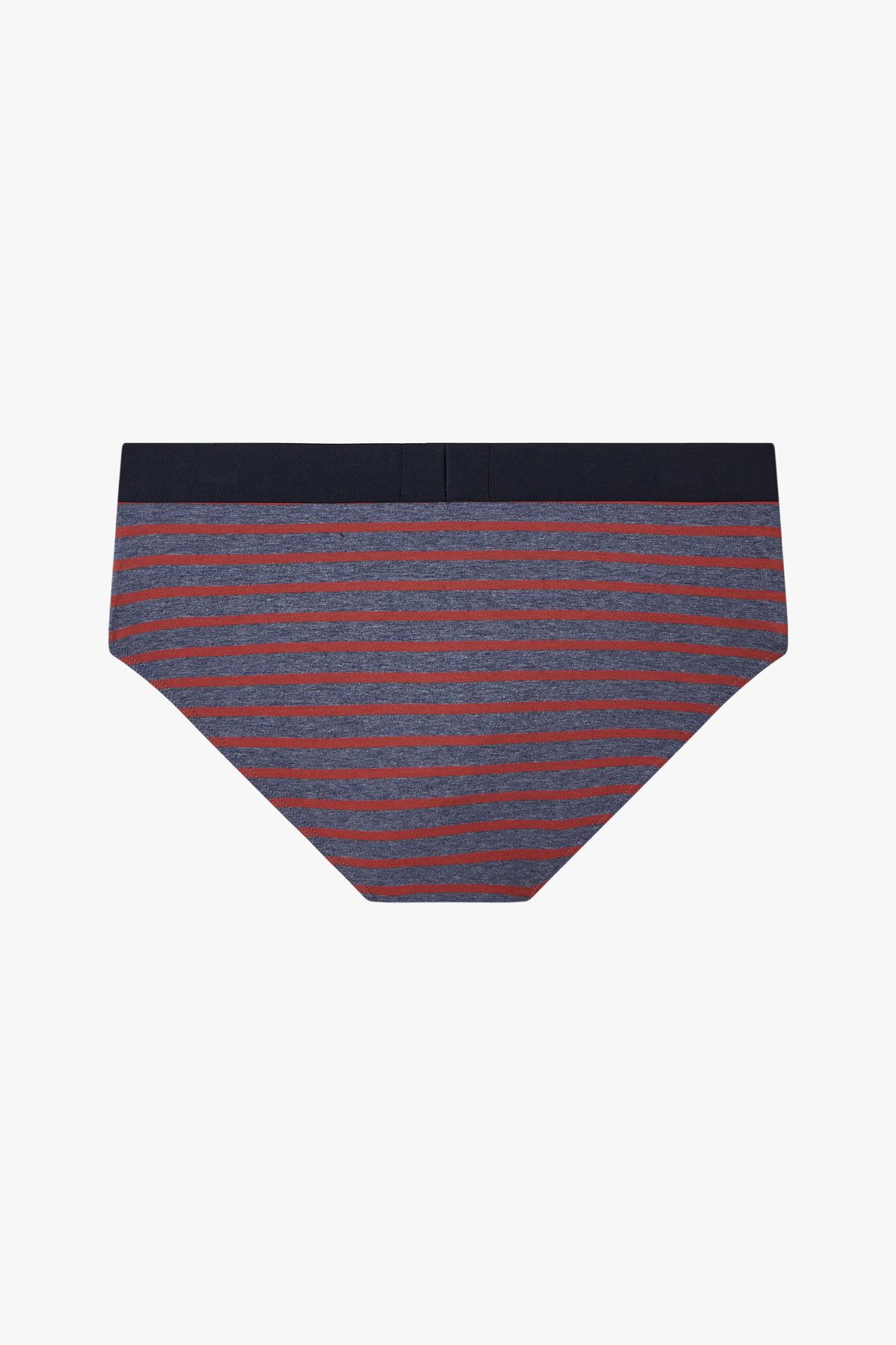 엠포리오 아르마니 언더웨어(EMPORIO ARMANI UNDERWEAR) 남성 스트라이프 패턴 코튼 브리프 _멜란지 블루 0815111040