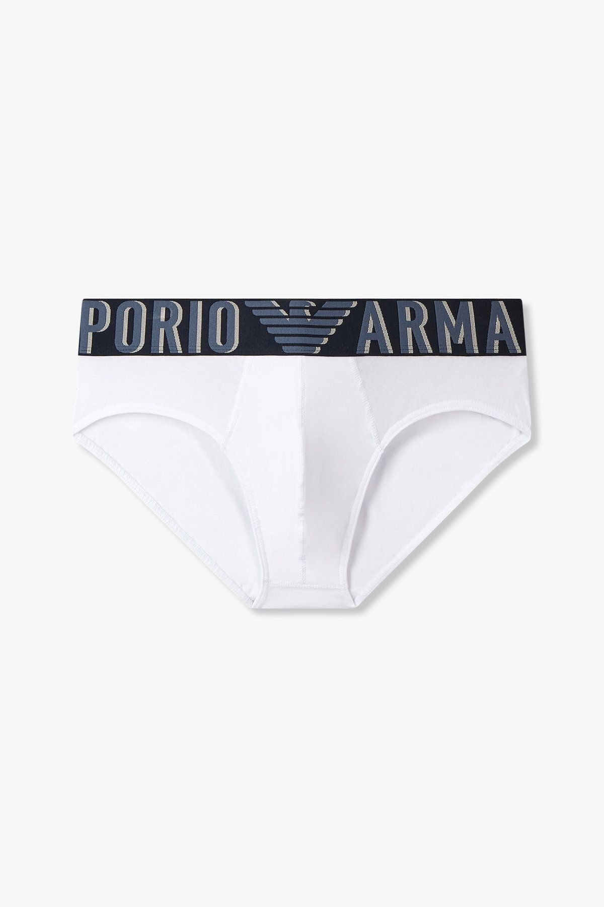 엠포리오 아르마니 언더웨어(EMPORIO ARMANI UNDERWEAR) 남성 볼드 로고 밴딩 코튼 브리프 _화이트 0815111004