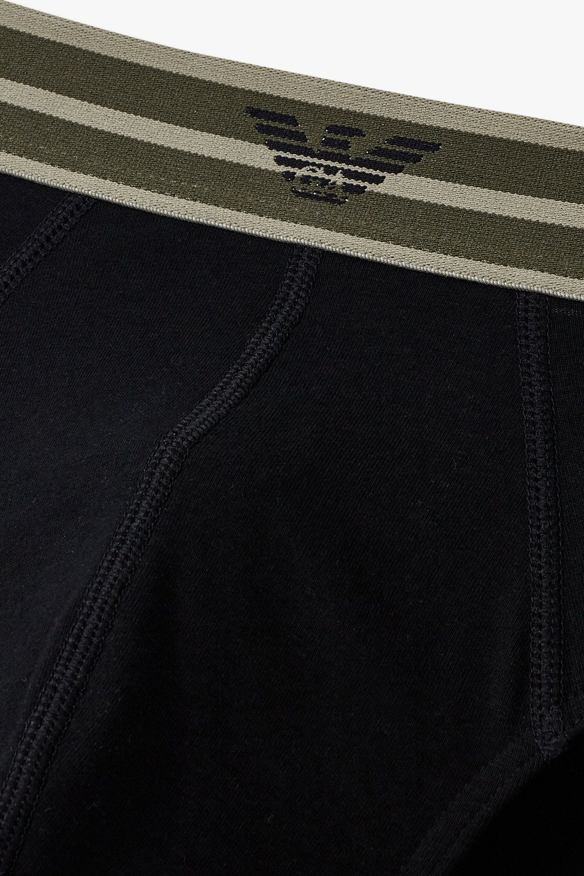 엠포리오 아르마니 언더웨어(EMPORIO ARMANI UNDERWEAR) 남성 배색 스트라이프 밴딩 코튼 브리프 _블랙 0815111043