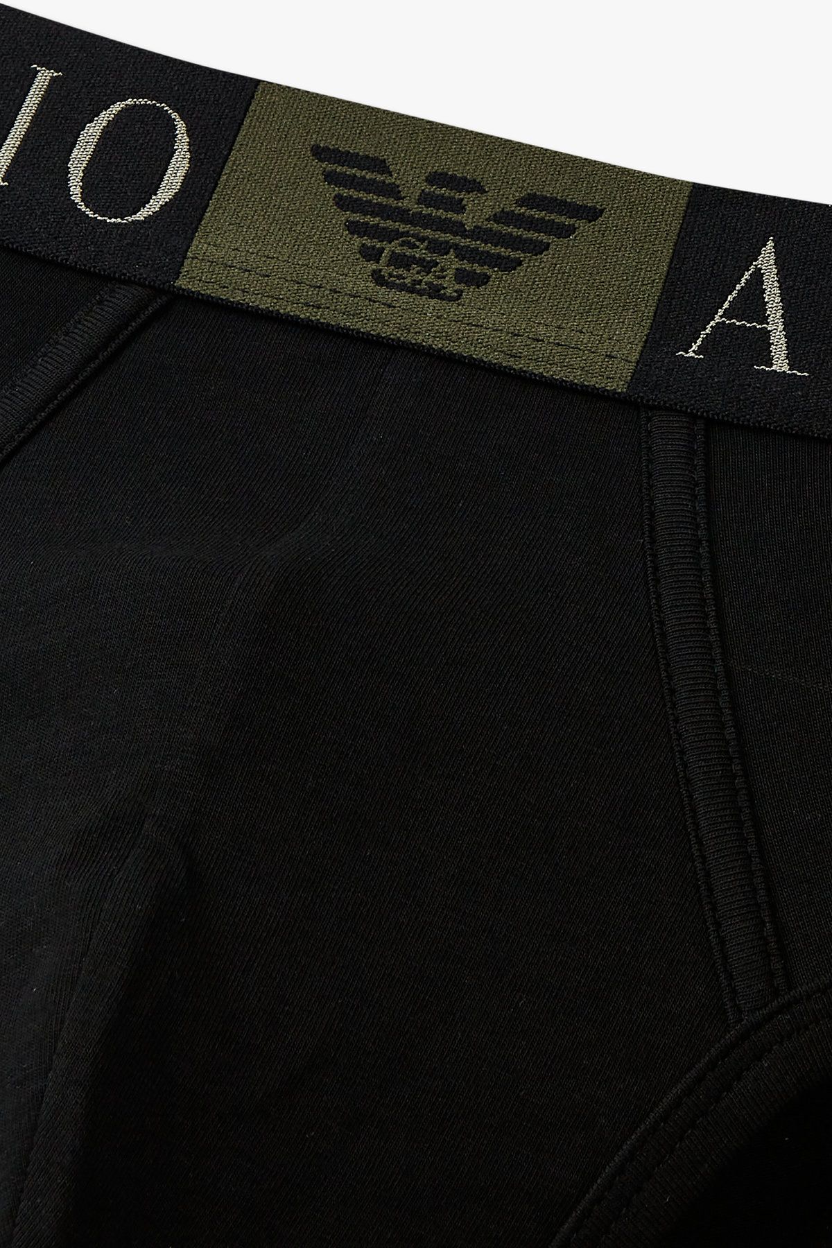 엠포리오 아르마니 언더웨어(EMPORIO ARMANI UNDERWEAR) 남성 스퀘어 이글 밴딩 코튼 브리프 _블랙 0815111007