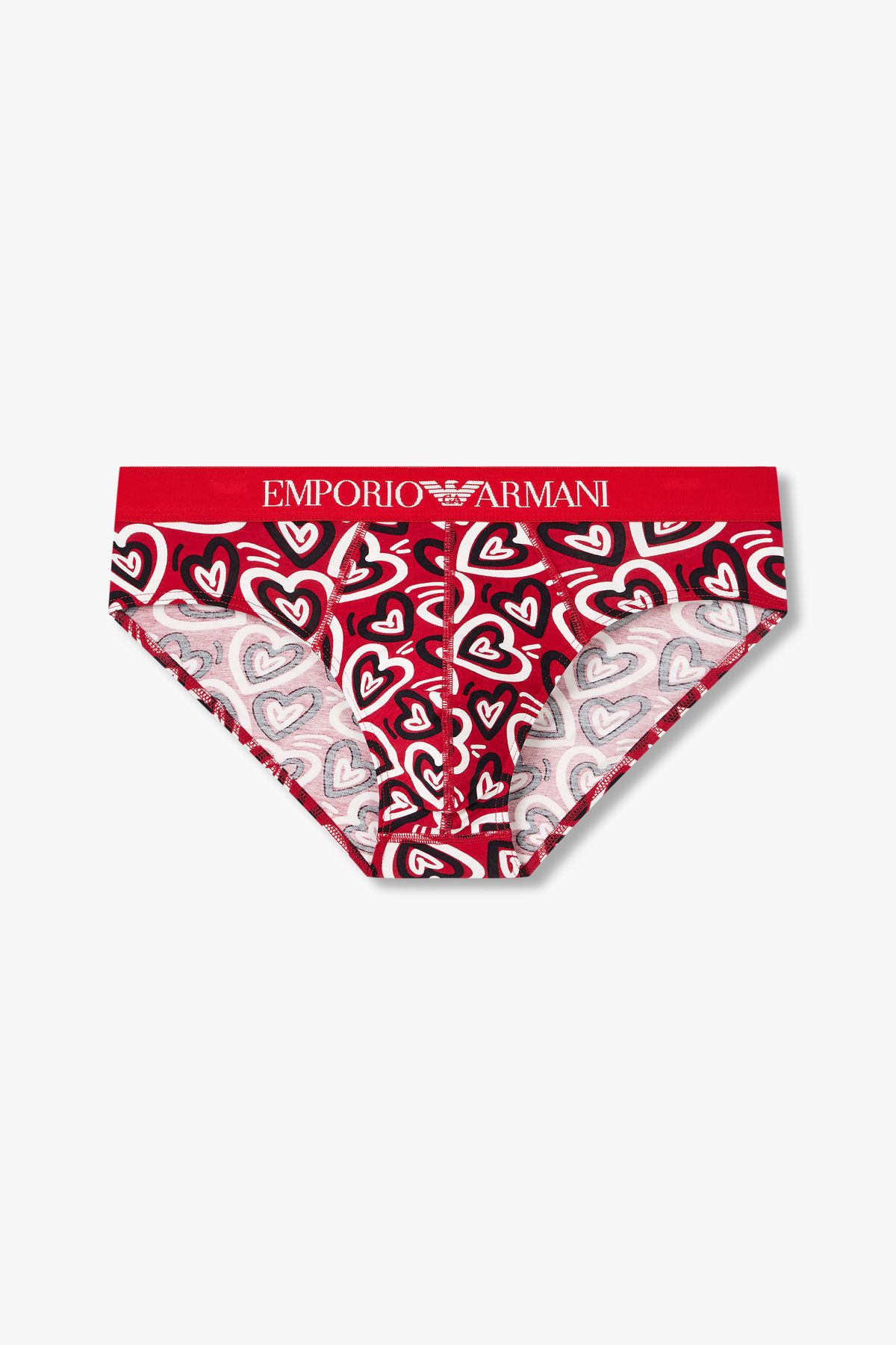 엠포리오 아르마니 언더웨어(EMPORIO ARMANI UNDERWEAR) 남성 하트 패턴 로고 밴딩 브리프 _레드 0815111046