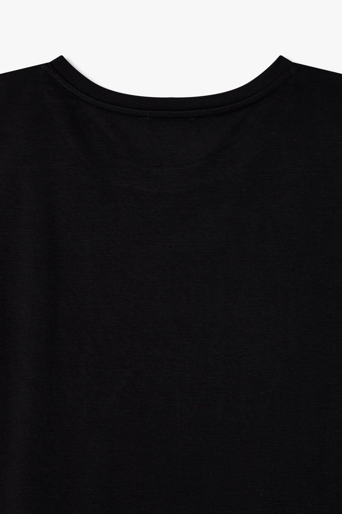 엠포리오 아르마니 언더웨어(EMPORIO ARMANI UNDERWEAR) 여성 메쉬 로고 라운지 맥시 티셔츠 _블랙 0825119506