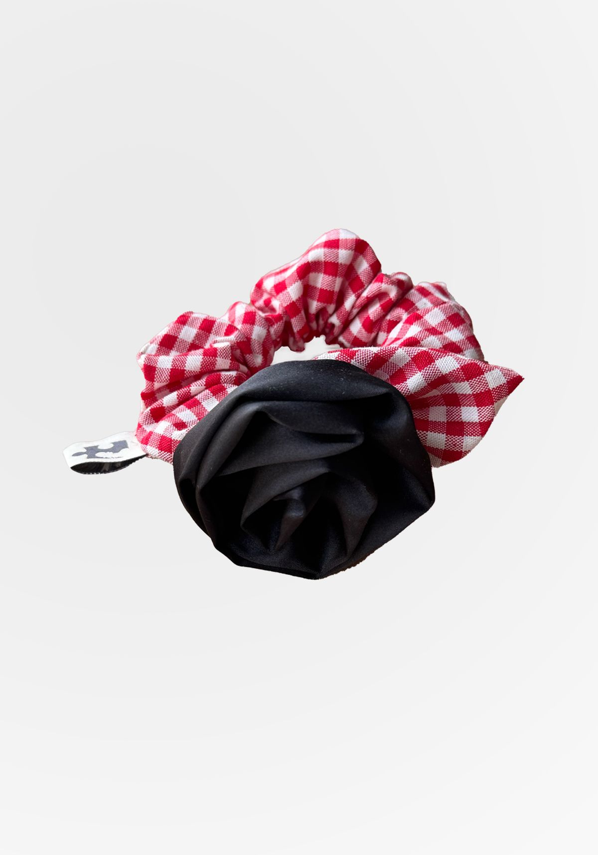 라세레모니(LACEREMONIE) CHECK  ROSE SCRUNCHIE / RED