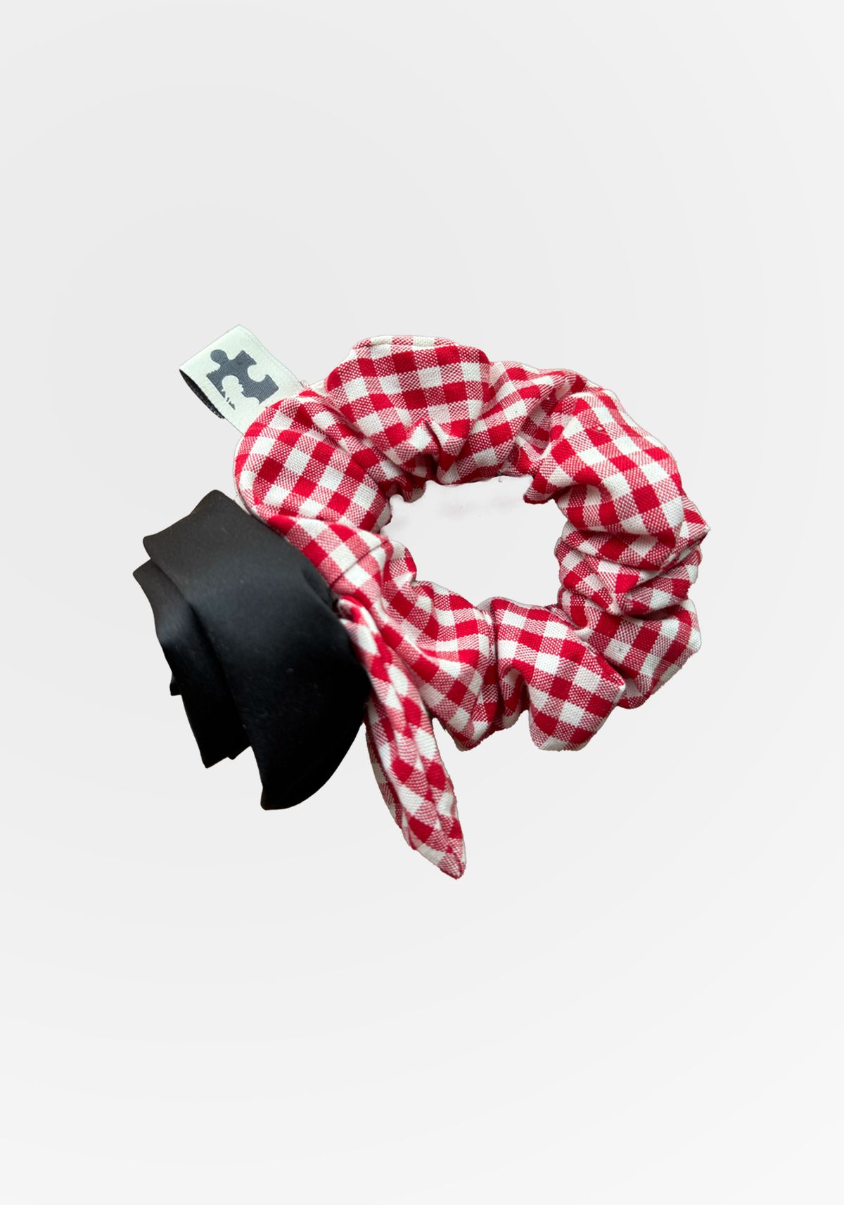 라세레모니(LACEREMONIE) CHECK  ROSE SCRUNCHIE / RED