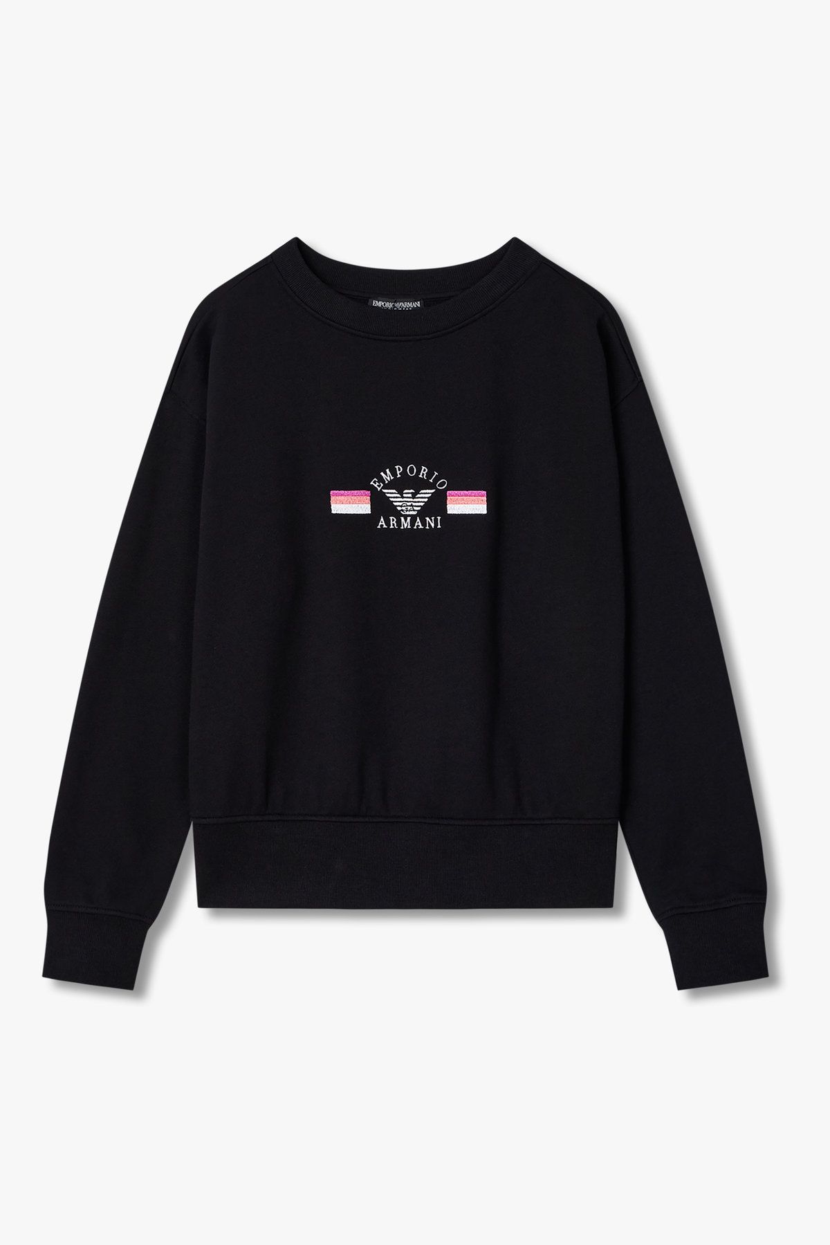 엠포리오 아르마니 언더웨어(EMPORIO ARMANI UNDERWEAR) 여성 로고 자수 라운지 상하의 세트 _블랙 08W5139502