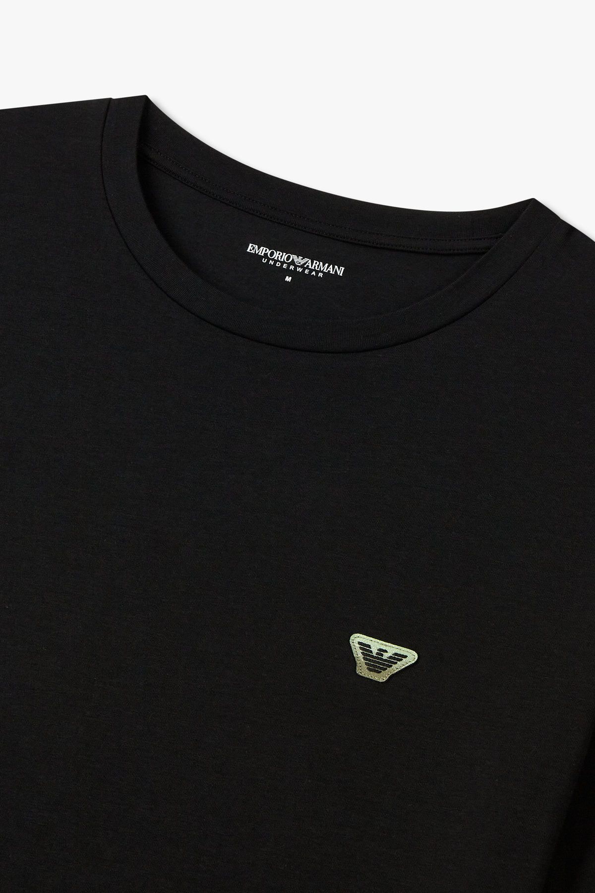 엠포리오 아르마니 언더웨어(EMPORIO ARMANI UNDERWEAR) 남성 그라데이션 패치 라운지 티셔츠 _블랙 0815114010