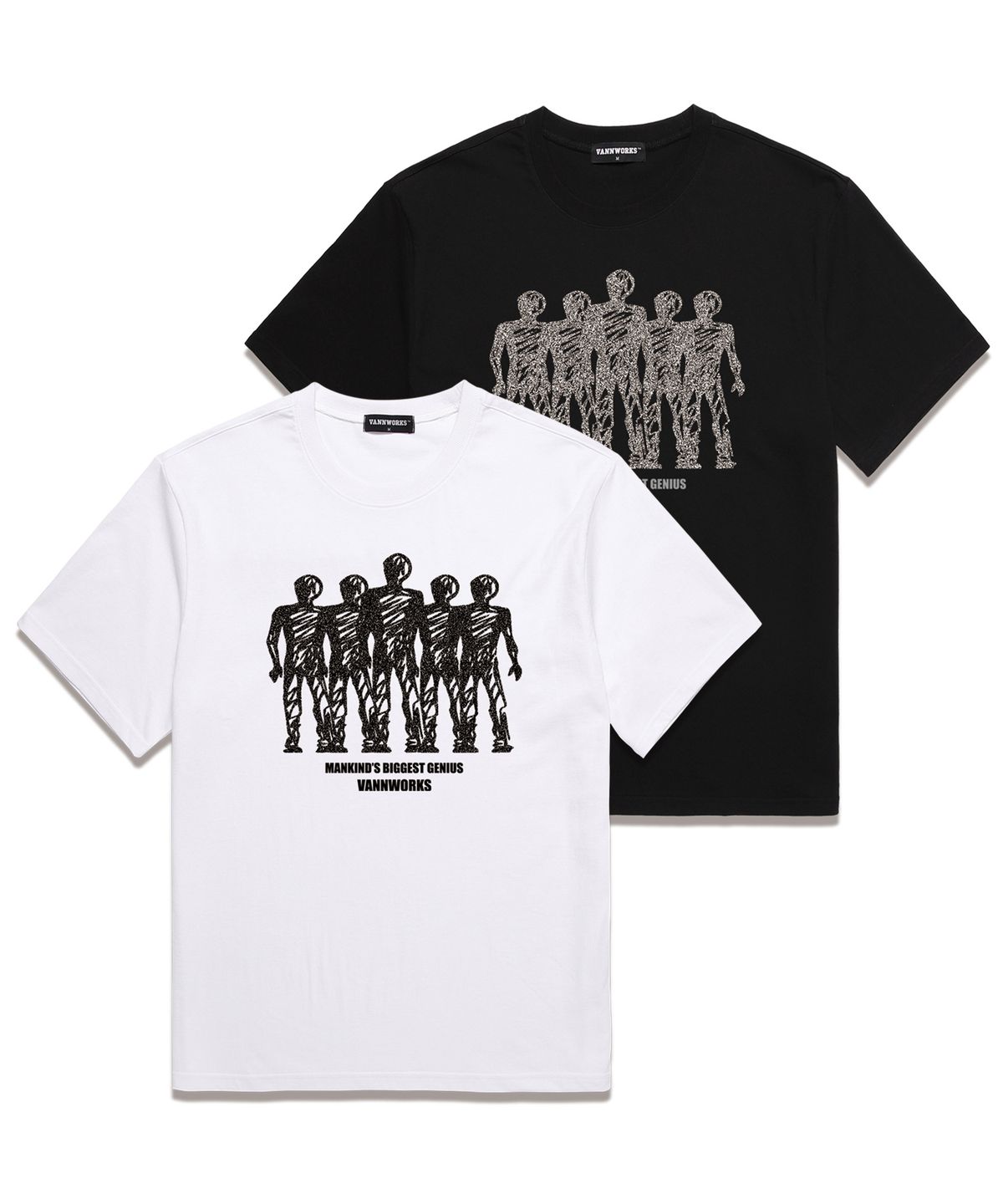 밴웍스(VANNWORKS) MANKIND 오버핏 반팔 티셔츠 (VS0121) 블랙