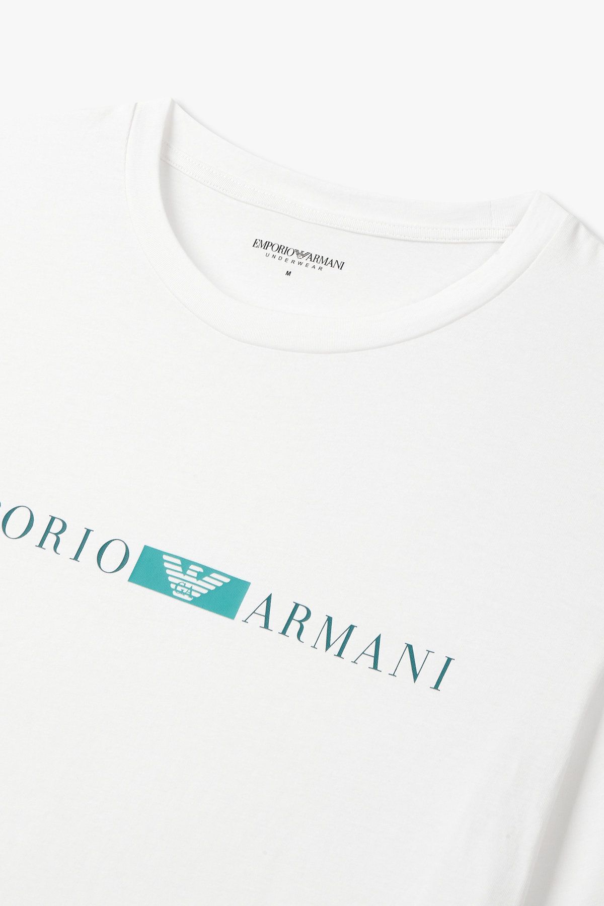 엠포리오 아르마니 언더웨어(EMPORIO ARMANI UNDERWEAR) 남성 프론트 로고 라운지 티셔츠 _화이트 0815114003