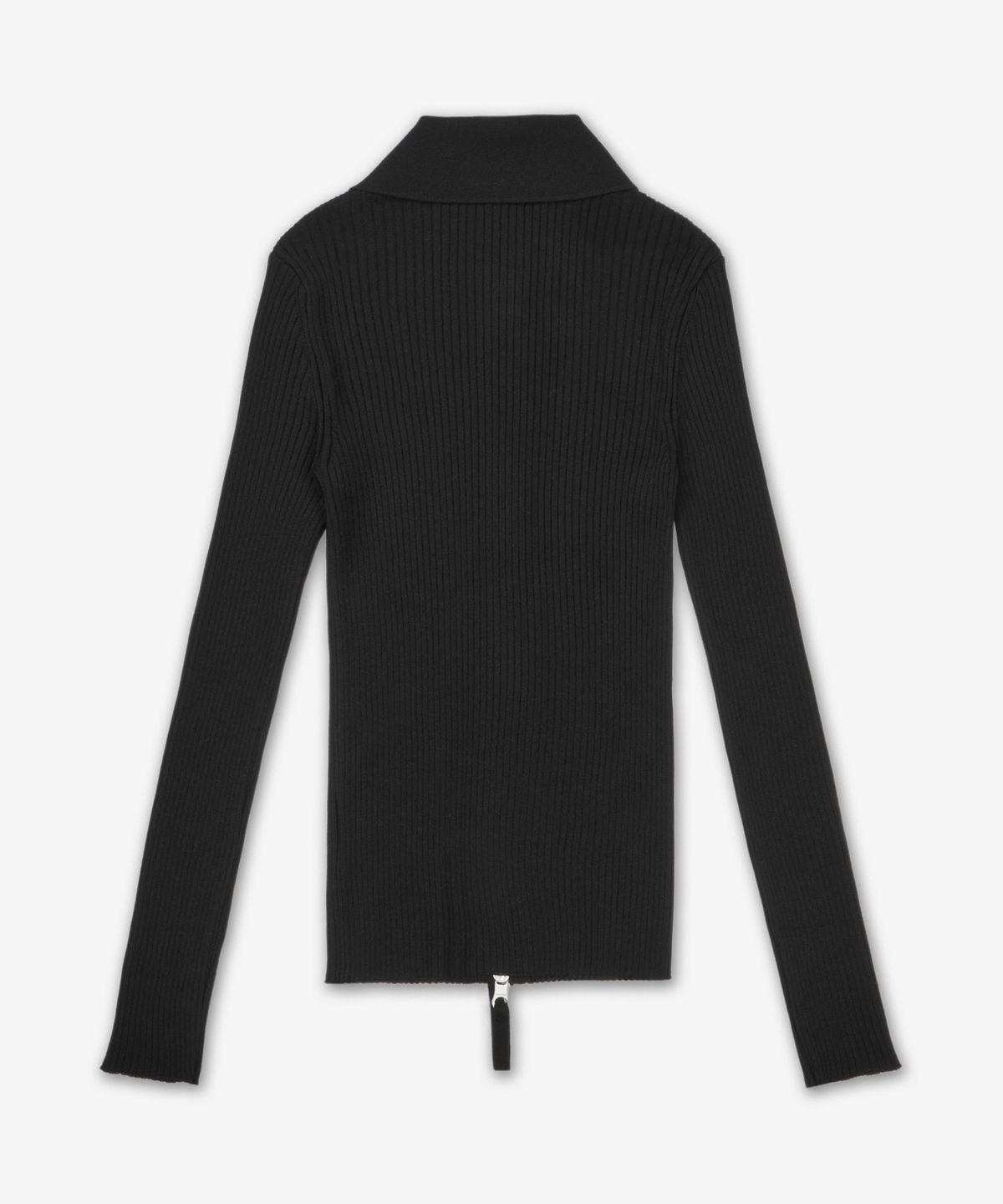 꾸레쥬(COURREGES) 더블 지퍼 립 니트 가디건 - 블랙 / 125MGI026FI00019999