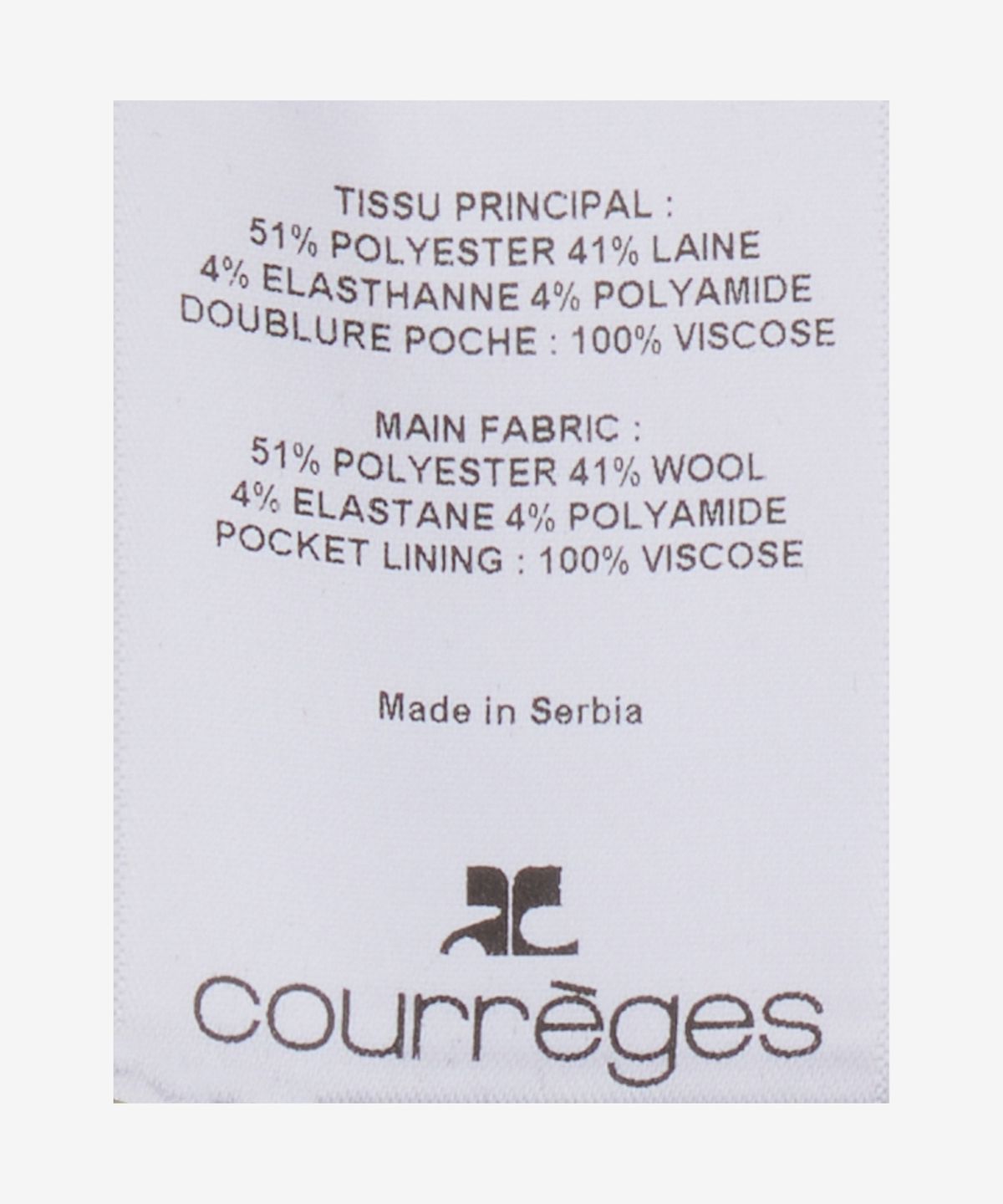 꾸레쥬(COURREGES) 오버스커트 폴리 울 팬츠 팬츠 - 블랙 / 125CPA298PL01709999