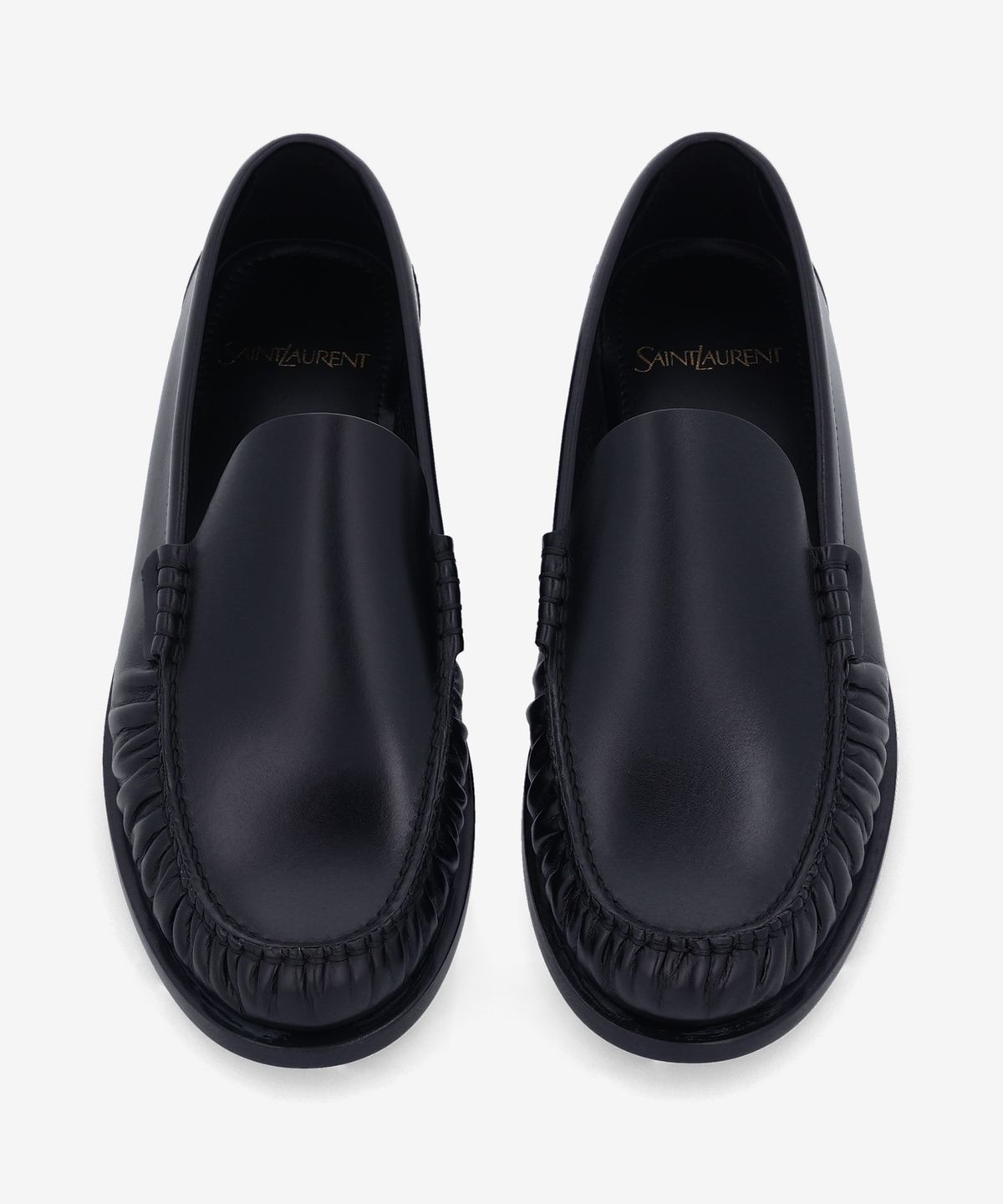 생로랑(SAINT LAURENT) 핸드 스티치 로랑 로퍼 - 블랙 / 8206451YU001000