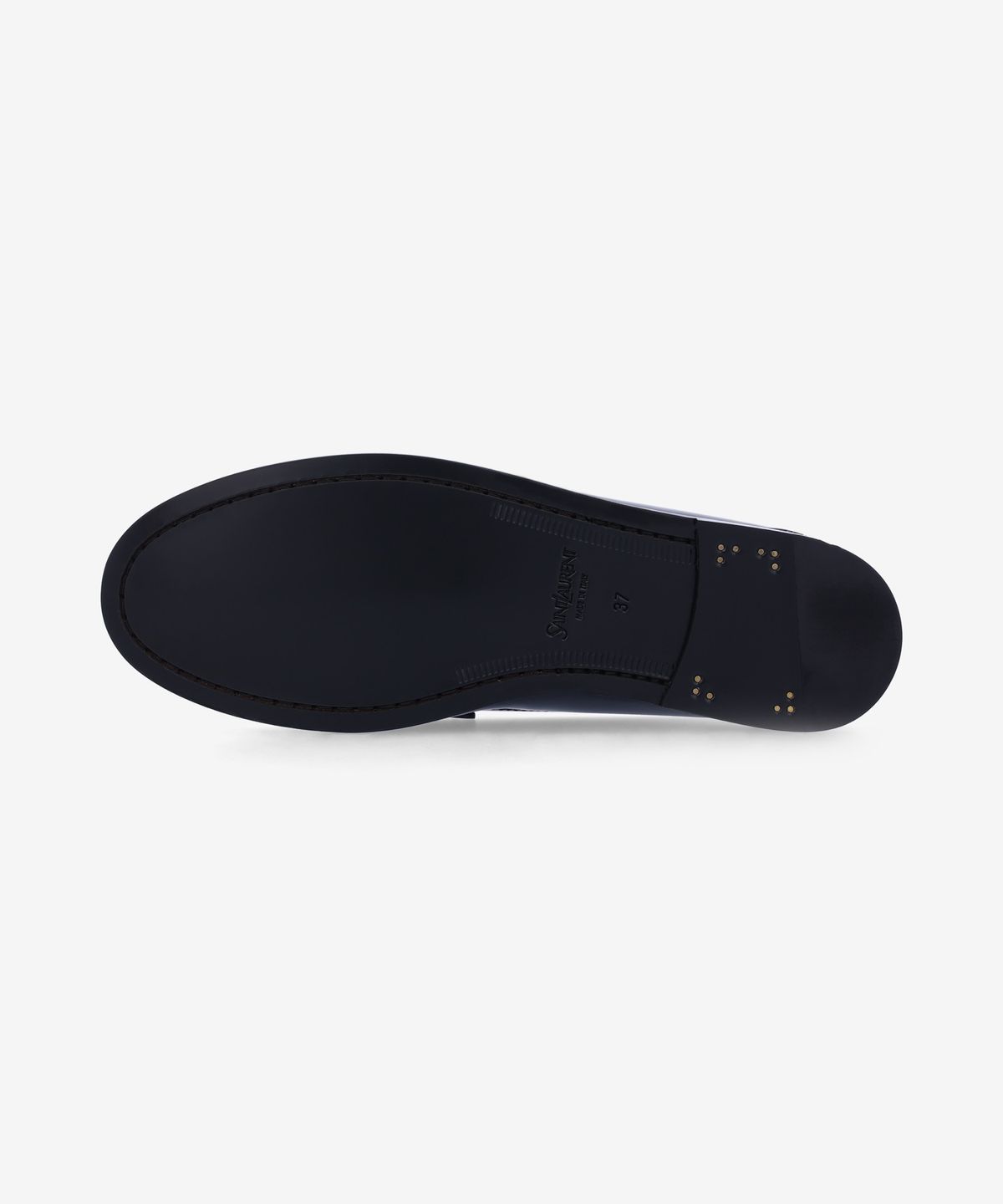 생로랑(SAINT LAURENT) 핸드 스티치 로랑 로퍼 - 블랙 / 8206451YU001000