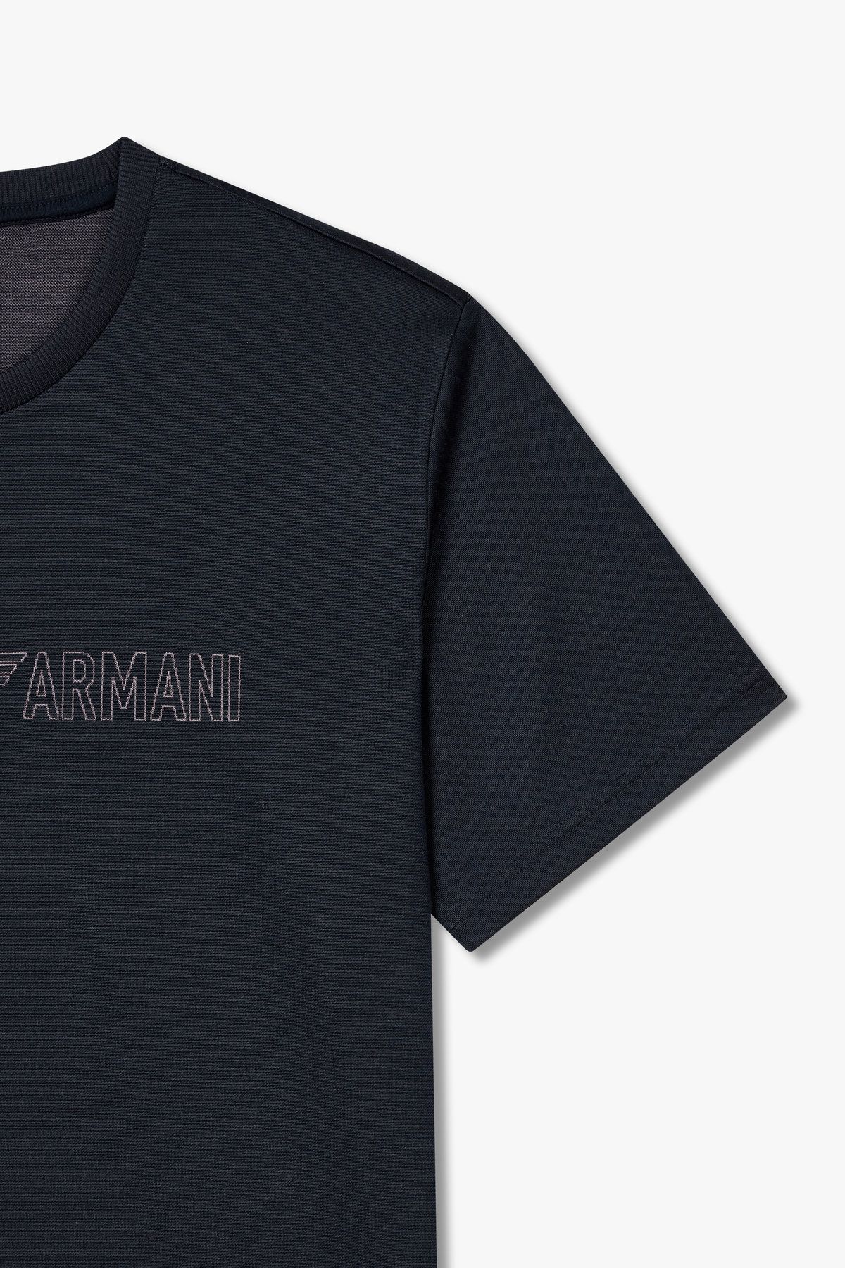 엠포리오 아르마니 언더웨어(EMPORIO ARMANI UNDERWEAR) 남성 아웃라인 로고 라운지 티셔츠 _다크 블루 0815114016