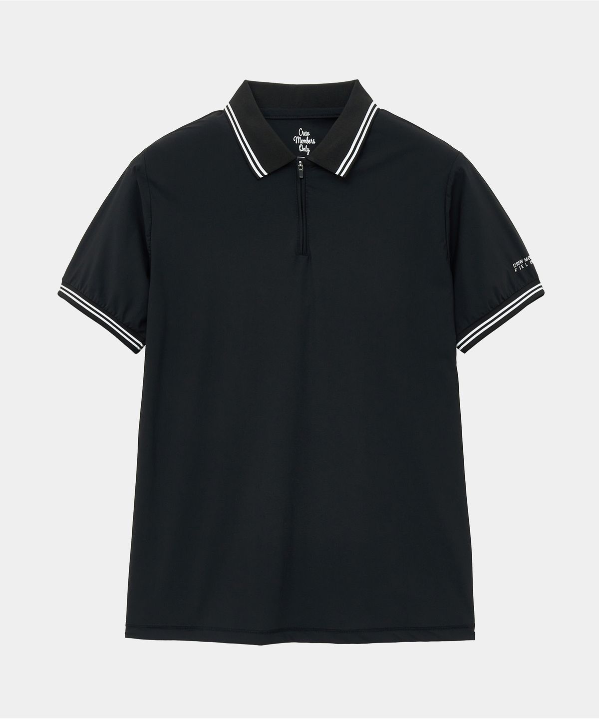 크루멤버스온리(CREW MEMBERS ONLY) QUARTER ZIPUP POLO BLACK