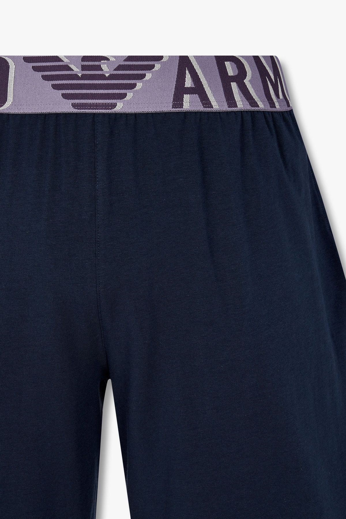엠포리오 아르마니 언더웨어(EMPORIO ARMANI UNDERWEAR) 남성 볼드 로고 밴딩 라운지 쇼츠 _다크 블루 0815131001