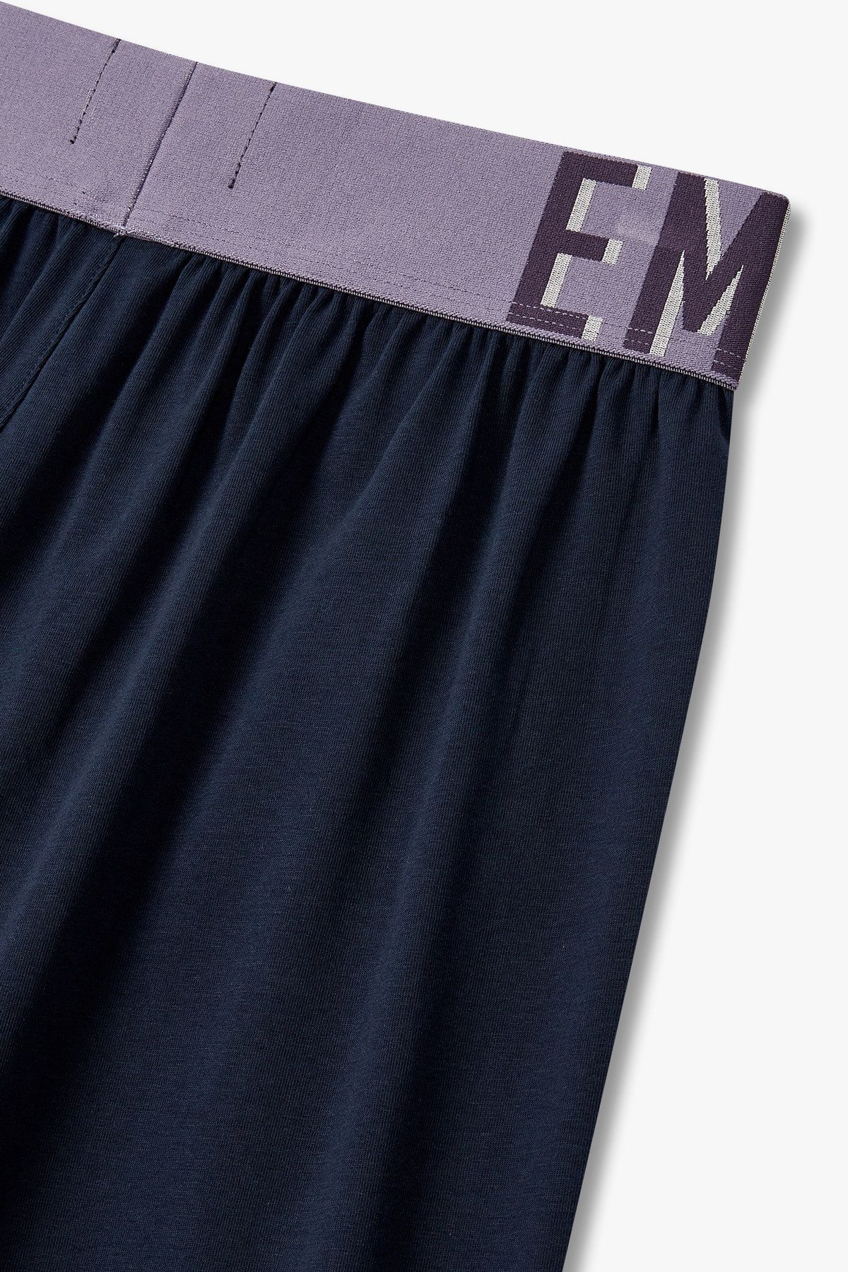 엠포리오 아르마니 언더웨어(EMPORIO ARMANI UNDERWEAR) 남성 볼드 로고 밴딩 라운지 쇼츠 _다크 블루 0815131001