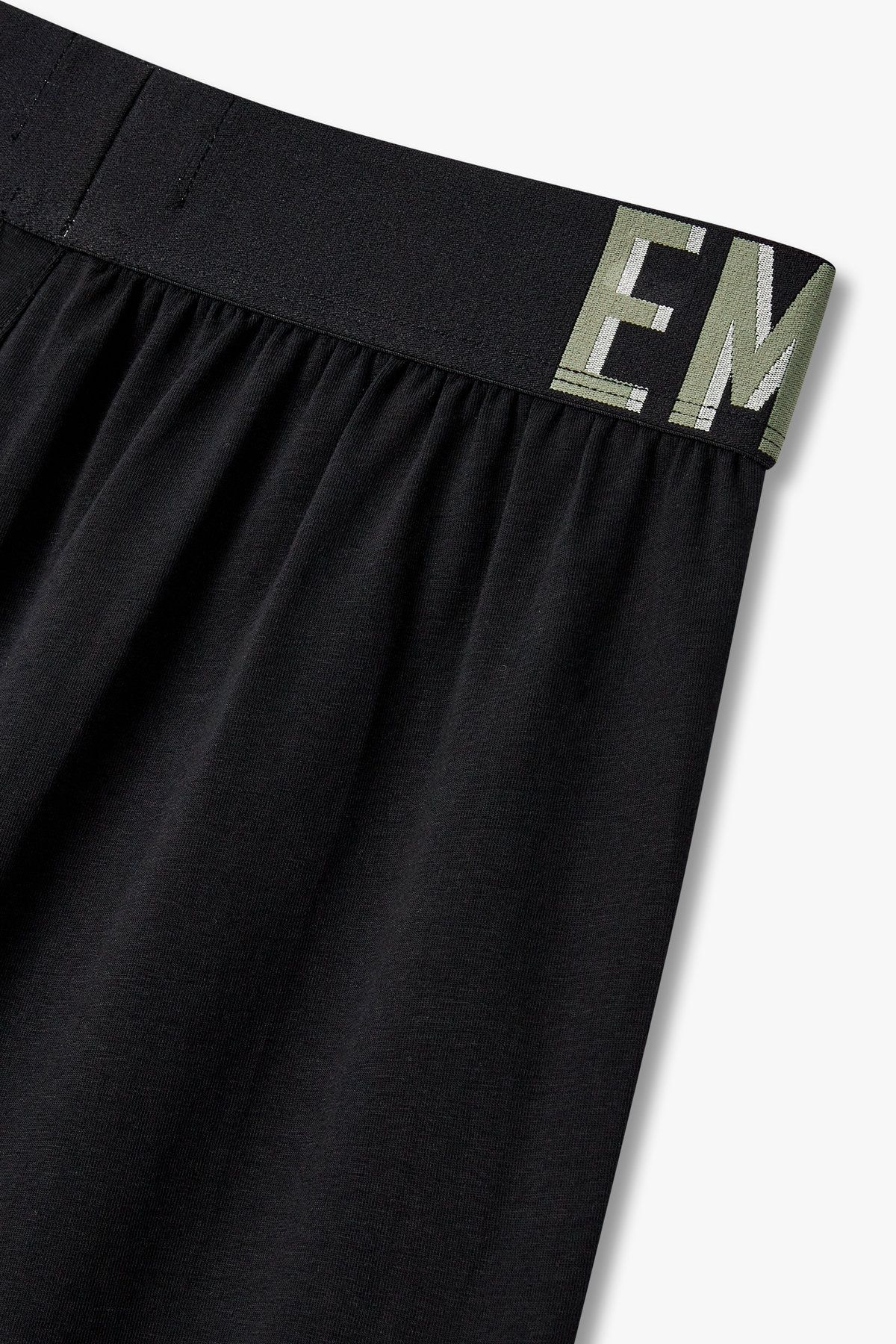 엠포리오 아르마니 언더웨어(EMPORIO ARMANI UNDERWEAR) 남성 볼드 로고 밴딩 라운지 쇼츠 _블랙 0815131002
