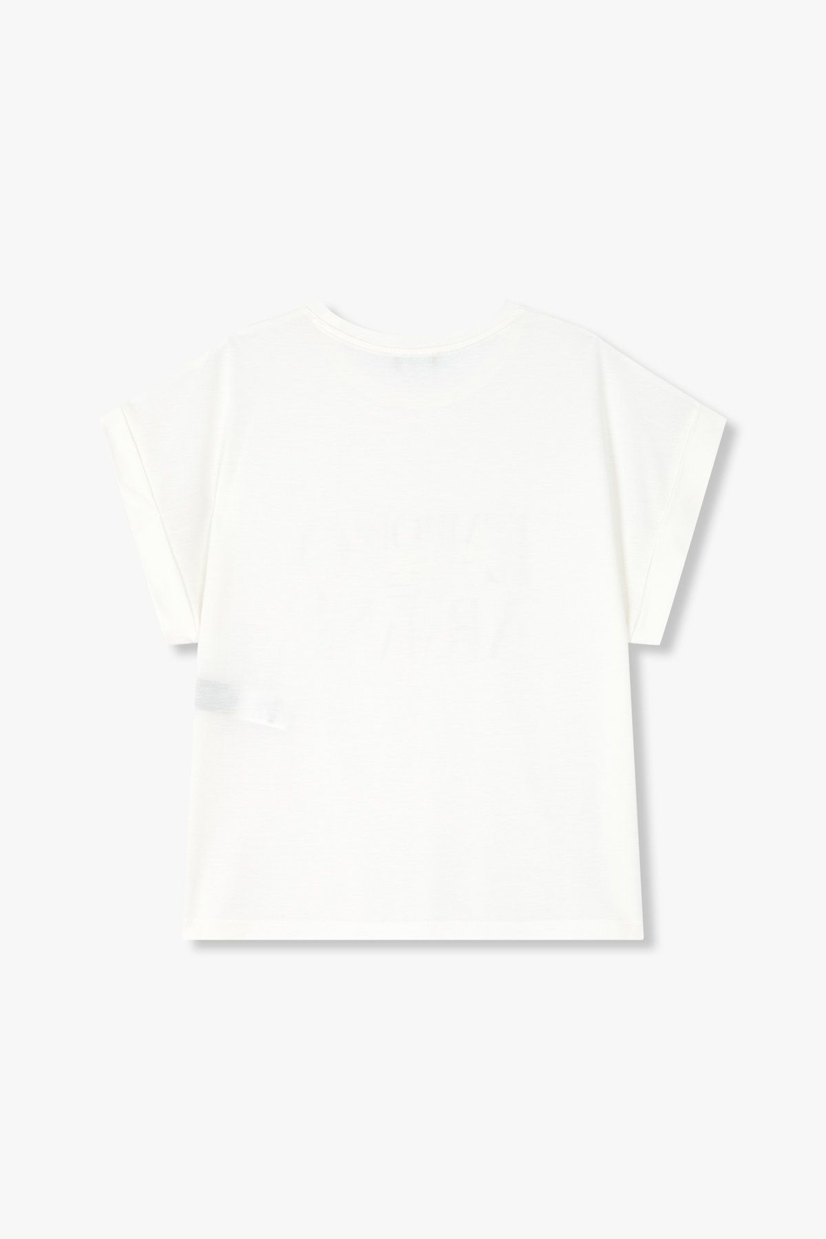 엠포리오 아르마니 언더웨어(EMPORIO ARMANI UNDERWEAR) 여성 아웃 라인 메쉬 로고 티셔츠 _화이트 0825134507
