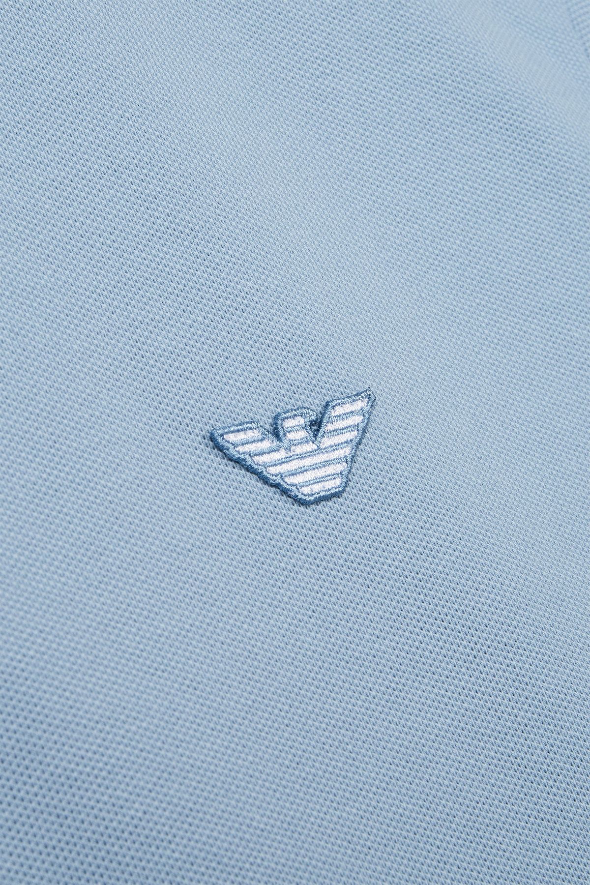엠포리오 아르마니 언더웨어(EMPORIO ARMANI UNDERWEAR) 남성 이글 패치 비치웨어 폴로 셔츠 _블루 0815115007