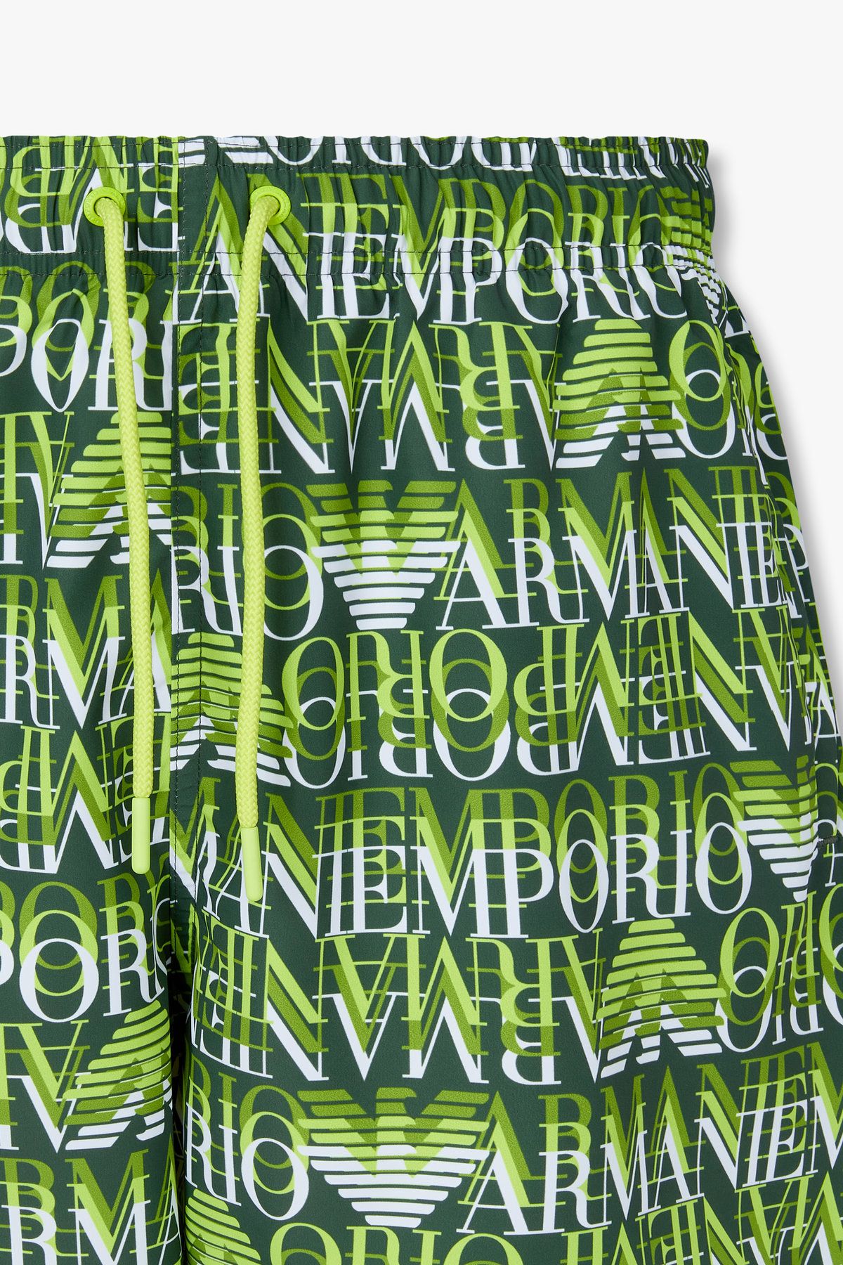 엠포리오 아르마니 언더웨어(EMPORIO ARMANI UNDERWEAR) 남성 리피트 로고 패턴 스윔 쇼츠 _그린 0815121005