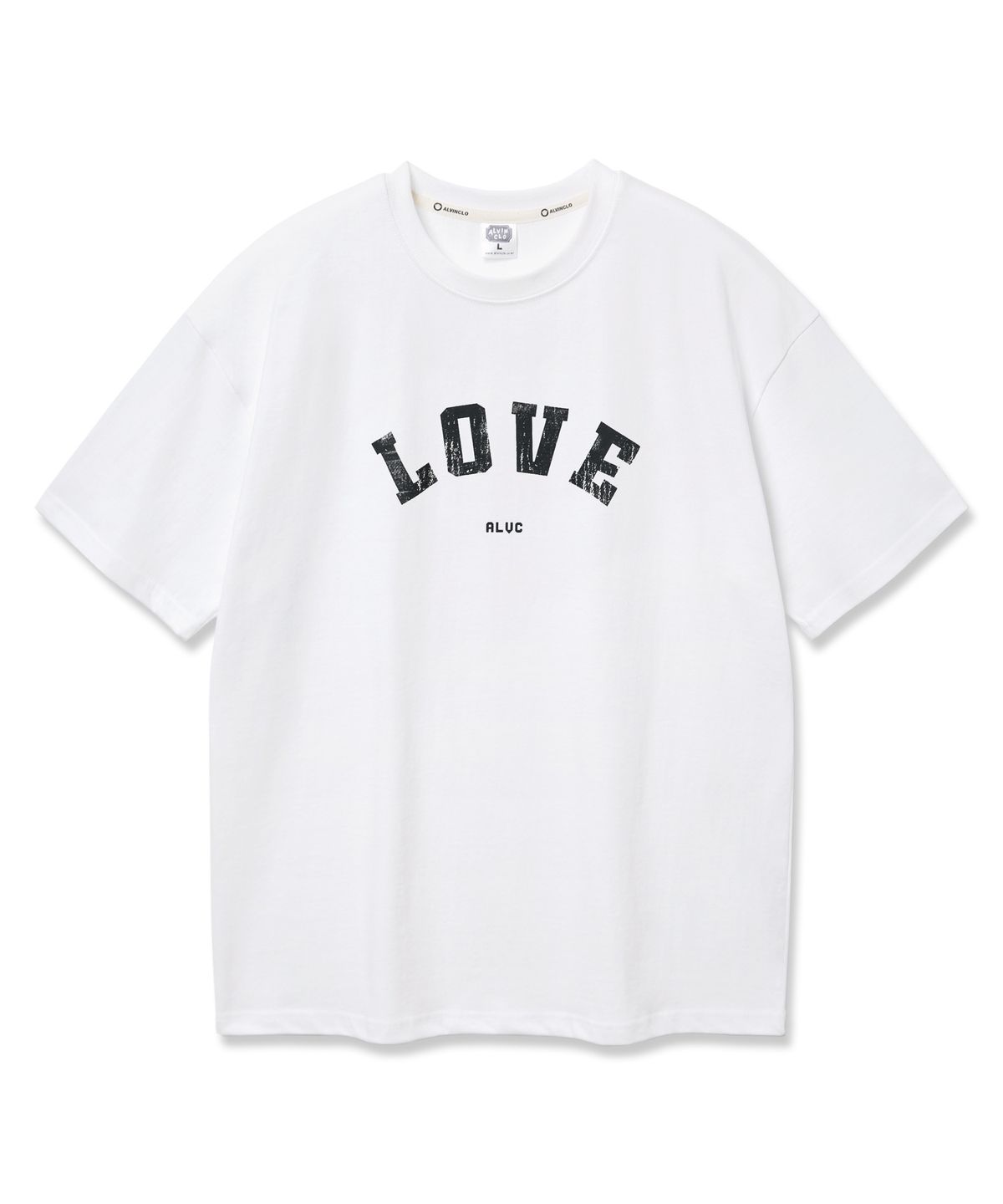 앨빈클로(ALVINCLO) LOVE 오버핏 반팔티 AST4737 (3 COLOR)