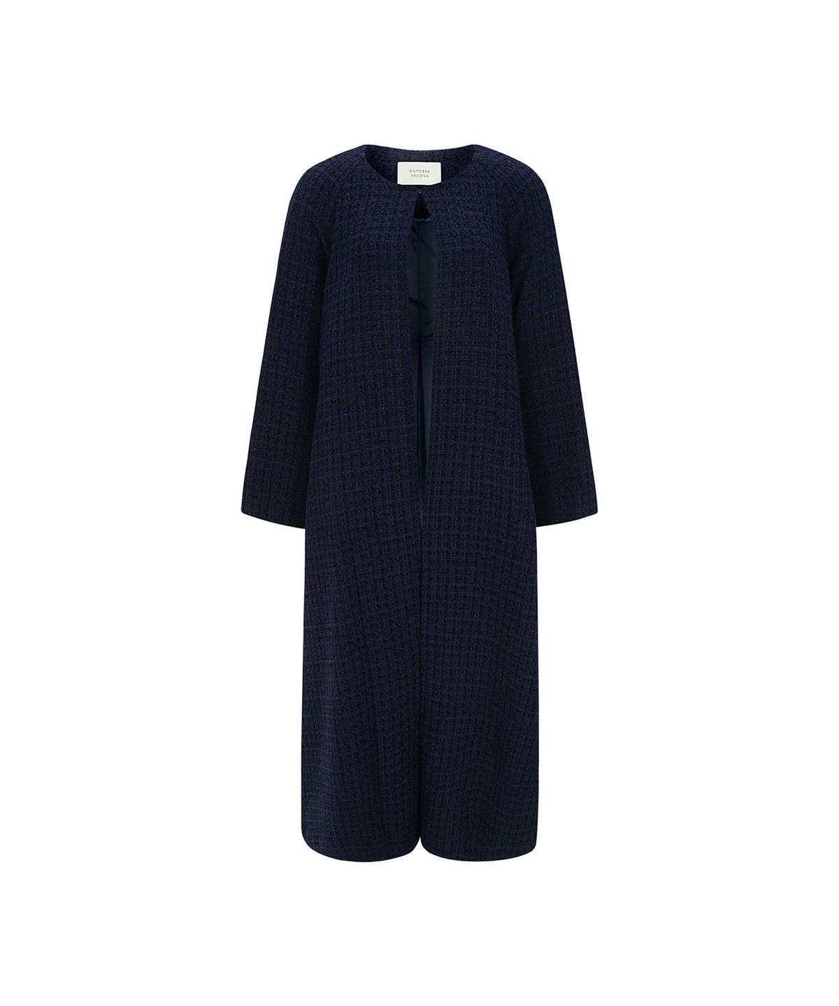 옥토버세컨드(OCTOBERSECOND) A line tweed coat (navy)