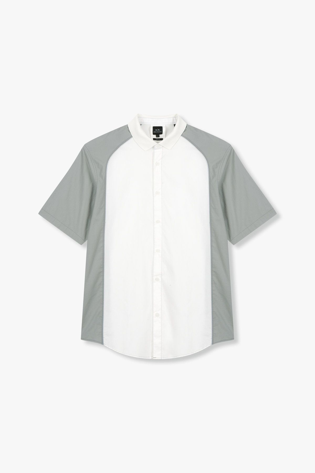 아르마니 익스체인지(ARMANI EXCHANGE) 남성 리브드 칼라 컬러 블록 셔츠 _오프 화이트 A415120016