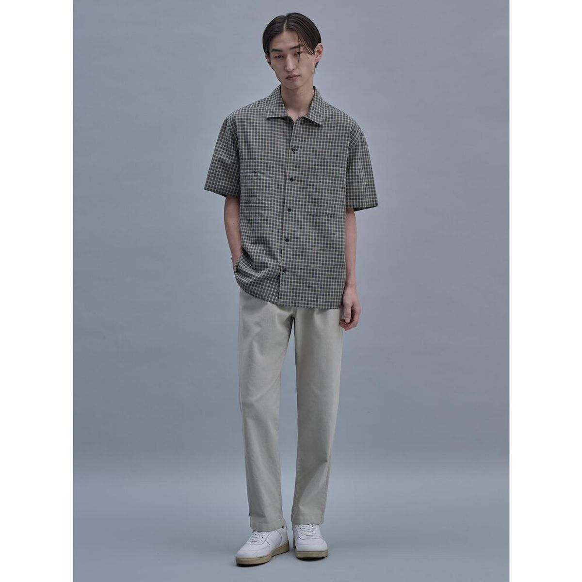 시프트지(SHIFT.G) Micro Pattern Cloud Shirts  Mustard