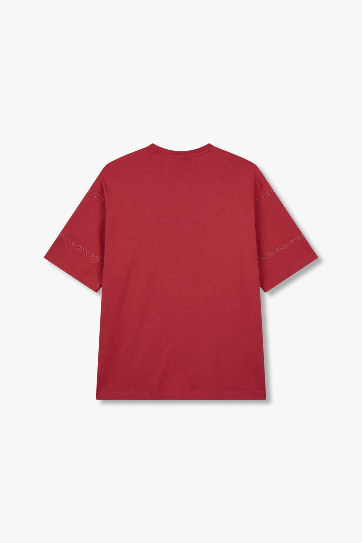 아르마니 익스체인지(ARMANI EXCHANGE) 남성 스티치 디테일 오버 핏 티셔츠 _레드 A415130006