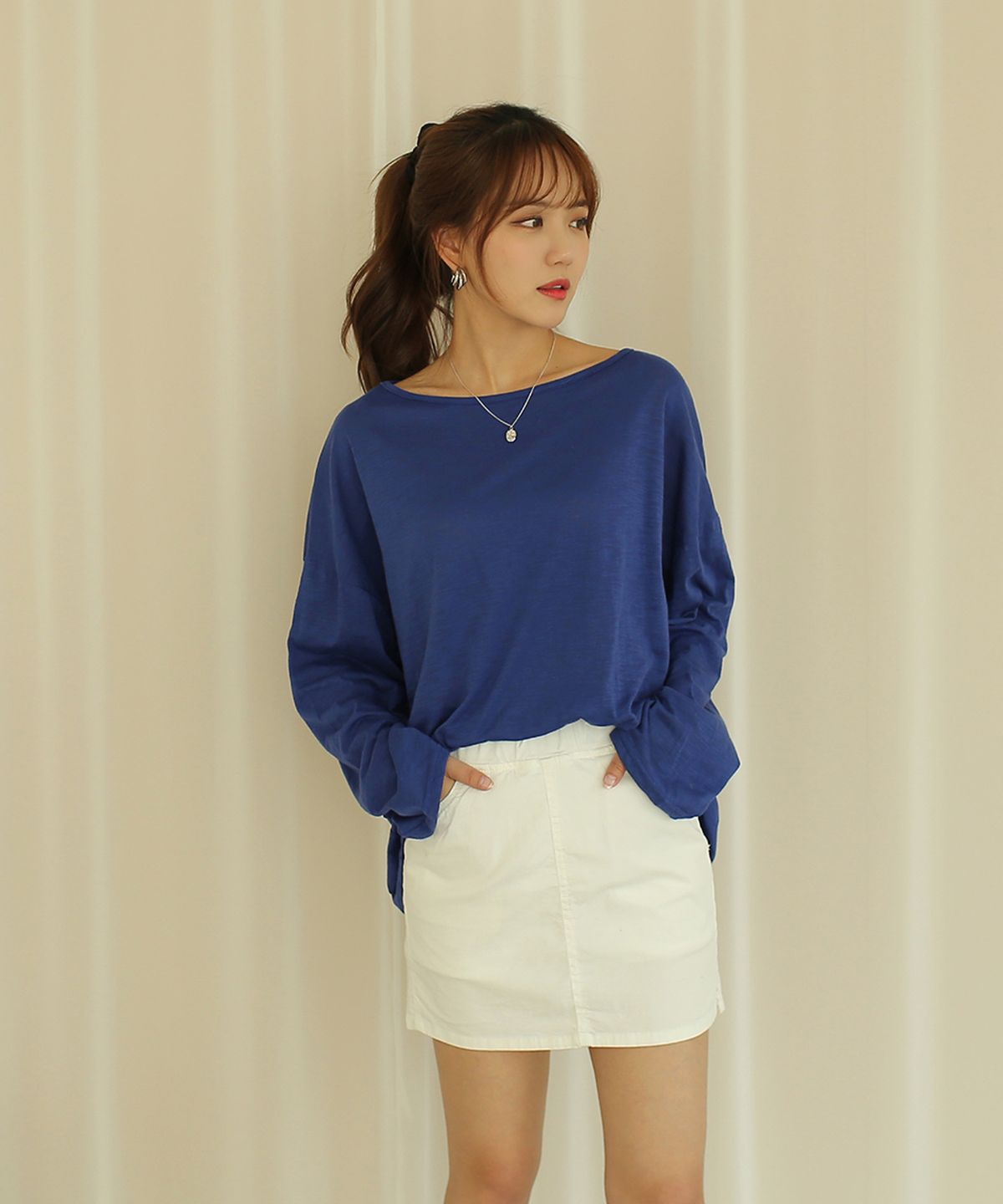 빼빼(BBAEBBAE) 시원한 루즈핏 긴팔티셔츠