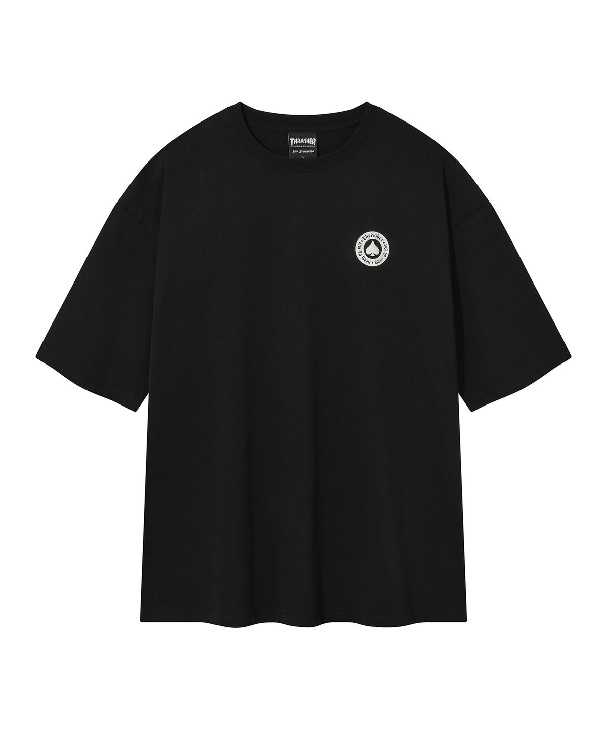 트레셔(THRASHER) 투톤 플레임 반팔 티셔츠 블랙