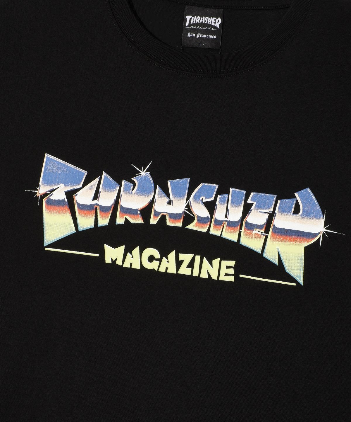 트레셔(THRASHER) 메탈 매거진 로고 반팔 티셔츠 블랙