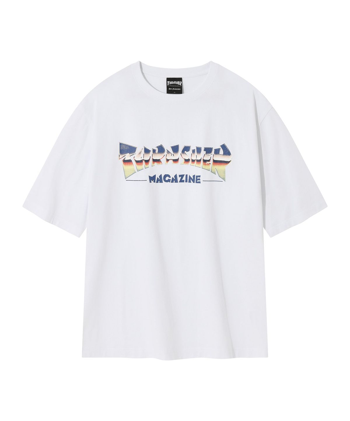 트레셔(THRASHER) 메탈 매거진 로고 반팔 티셔츠 화이트