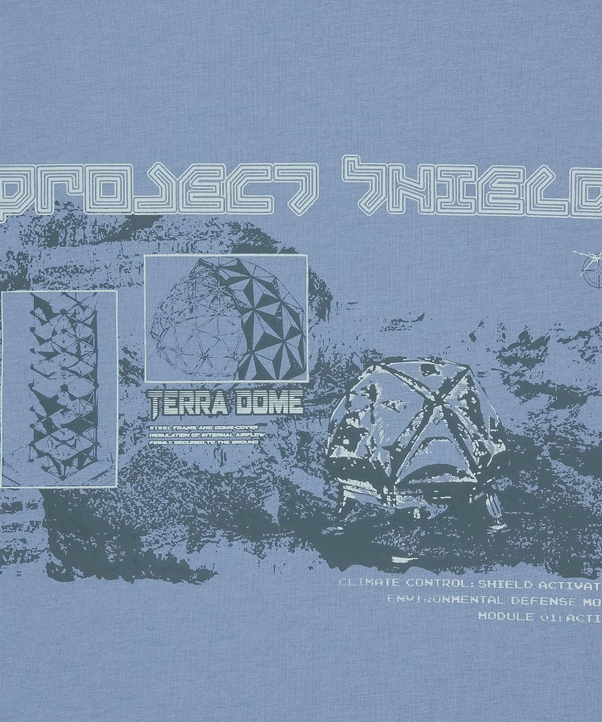 오프그리드(OFFGRID) OG 쉴드 다트 숏 슬리브 티셔츠-다크블루
