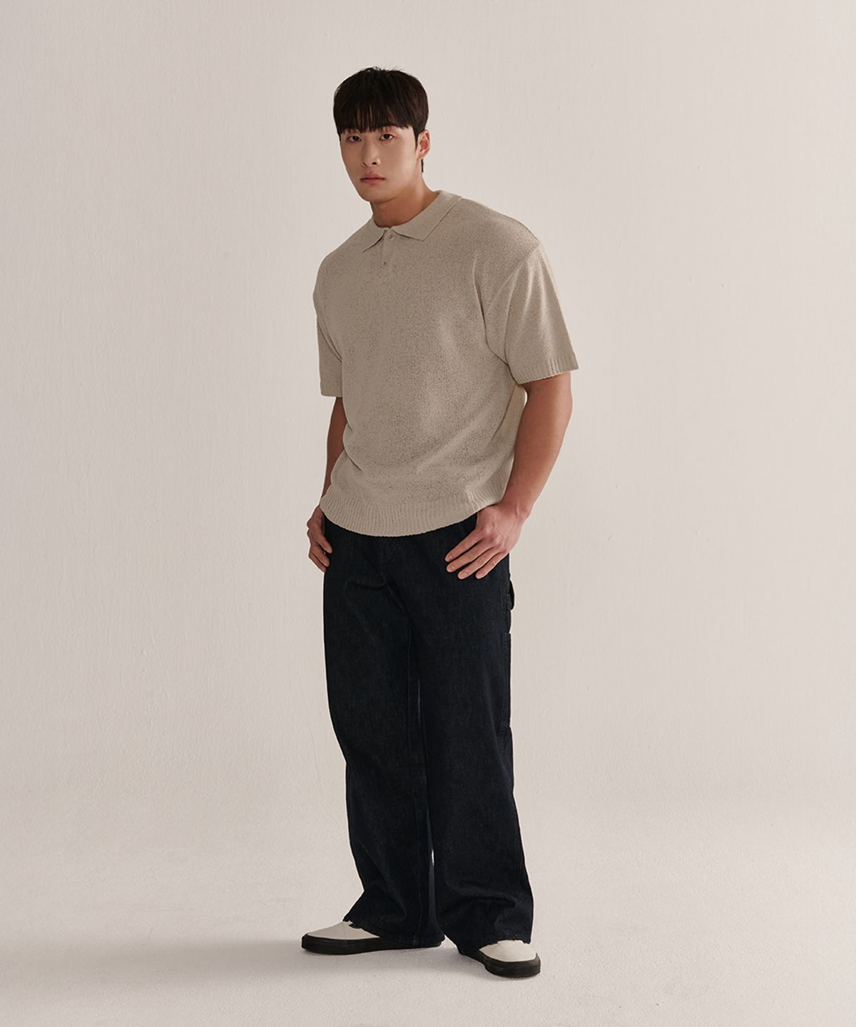 나인제트(NINEZ) 소프트 부클 오버핏 카라 니트_3color
